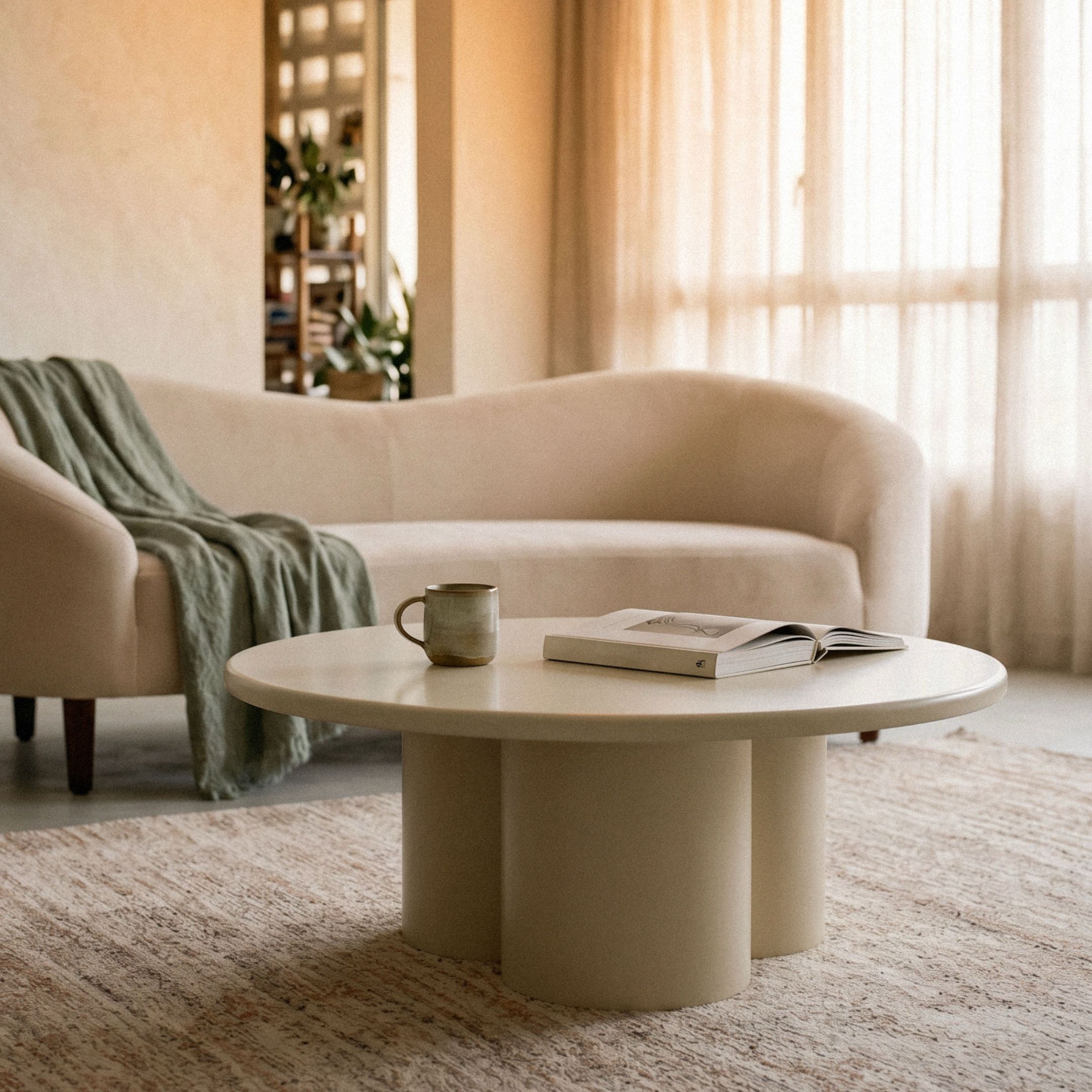 Olaria Cream Round Coffee Table