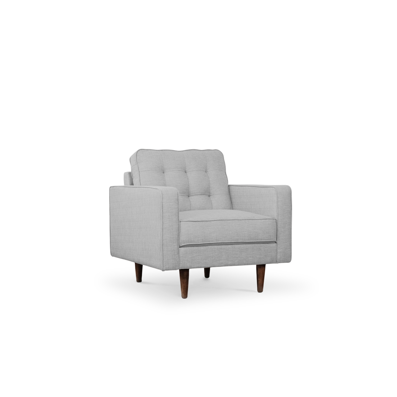 Jane Mist Grey Mid-Century 1 Seater Sofa