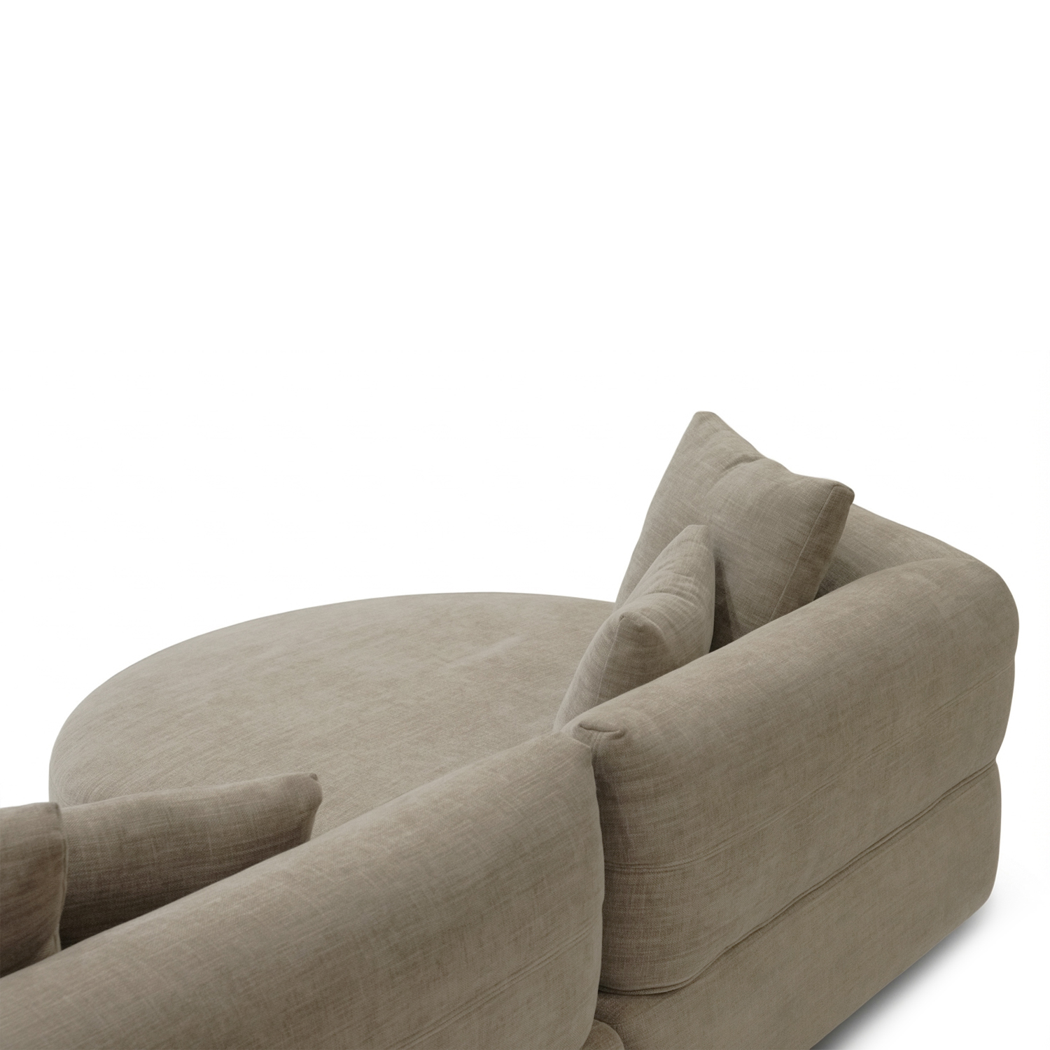 Giselle Sand Brown Round Chaise Right Sectional Sofa