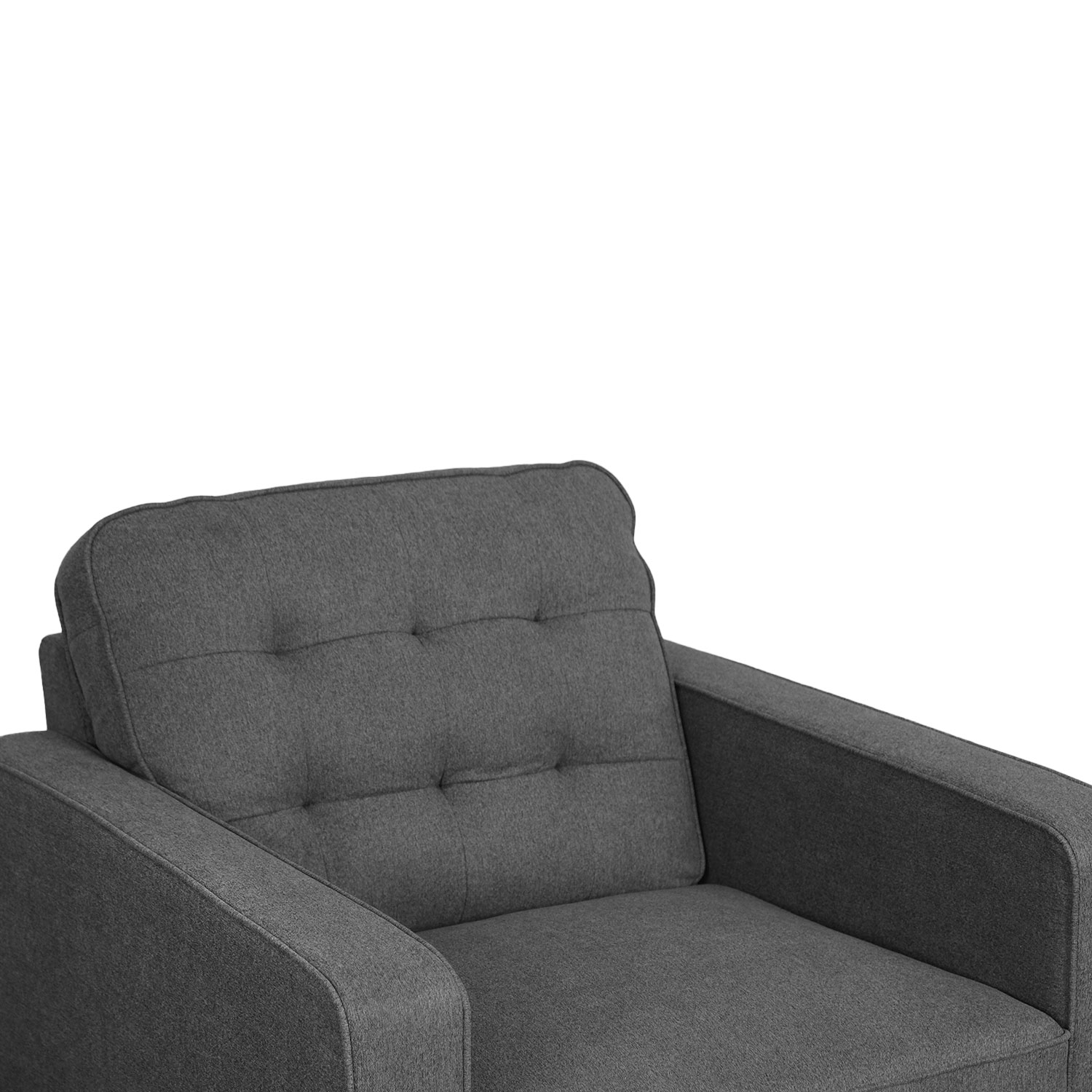 Jane Pebble Grey Mid-Century 1 Seater Sofa