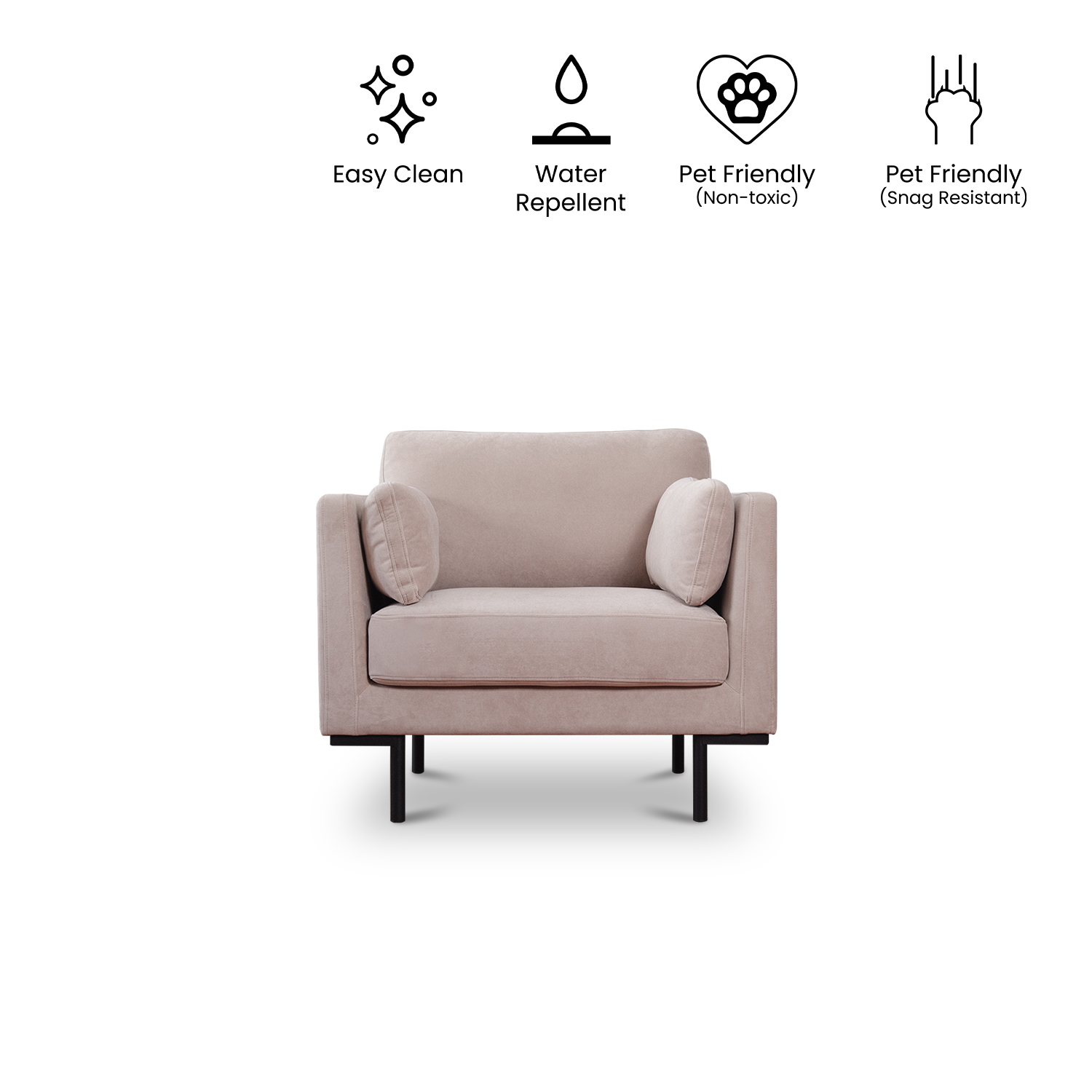 Loft Sand Beige 1 Seater Sofa