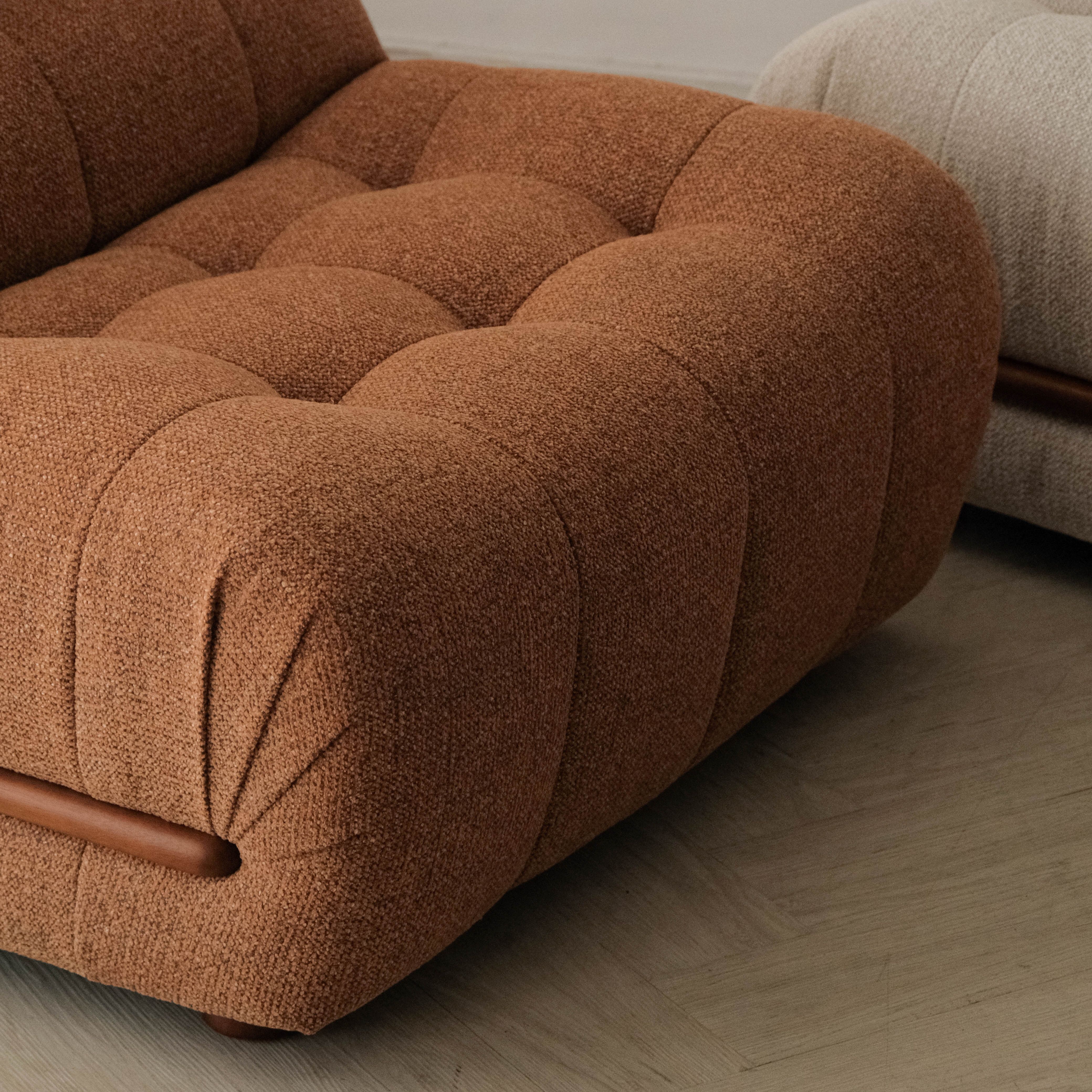 Sylvia Copper Brown 1 Seater Sofa