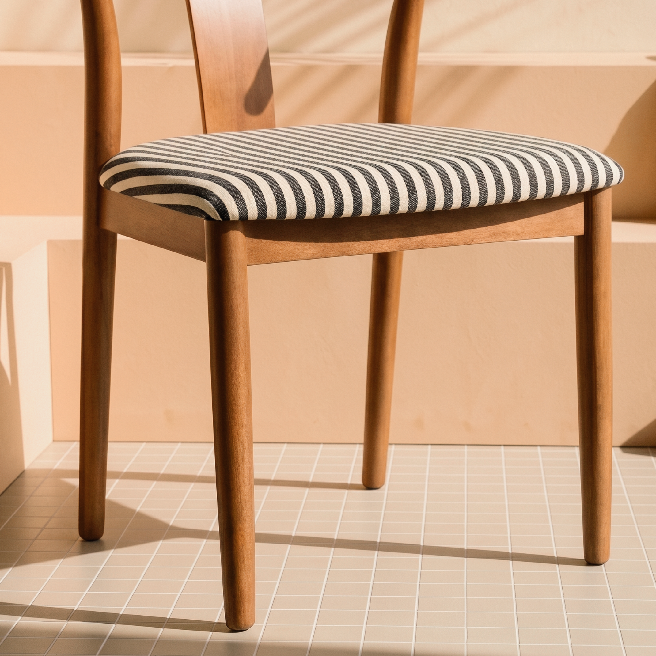 Ming Vintage Brown Chair Stripes