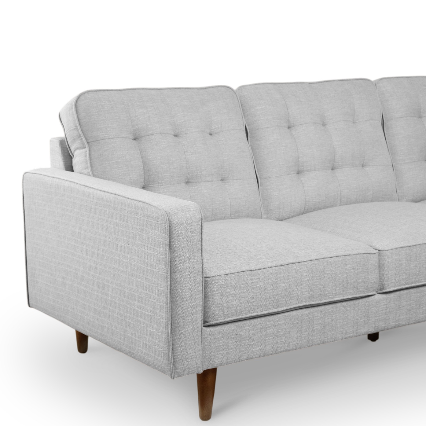 Jane Mist Grey Mid-Century 3 Seater Sofa