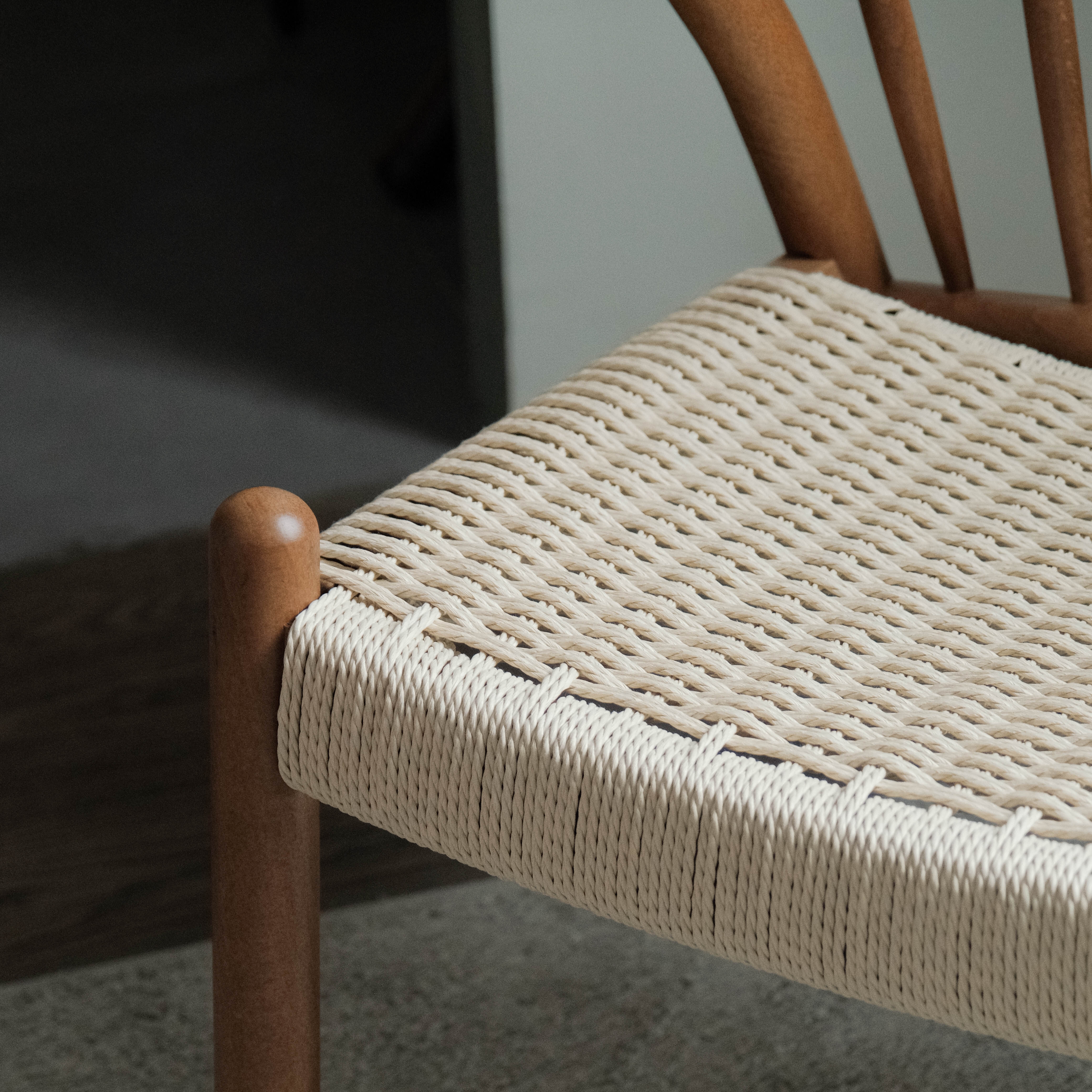 Quinn Brown Lounge Chair Natural Weave