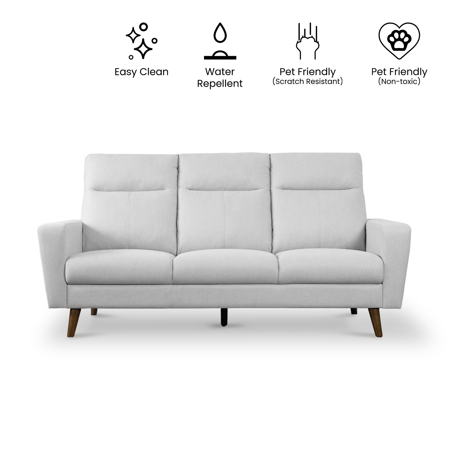 Riko Light Grey 3 Seater Sofa