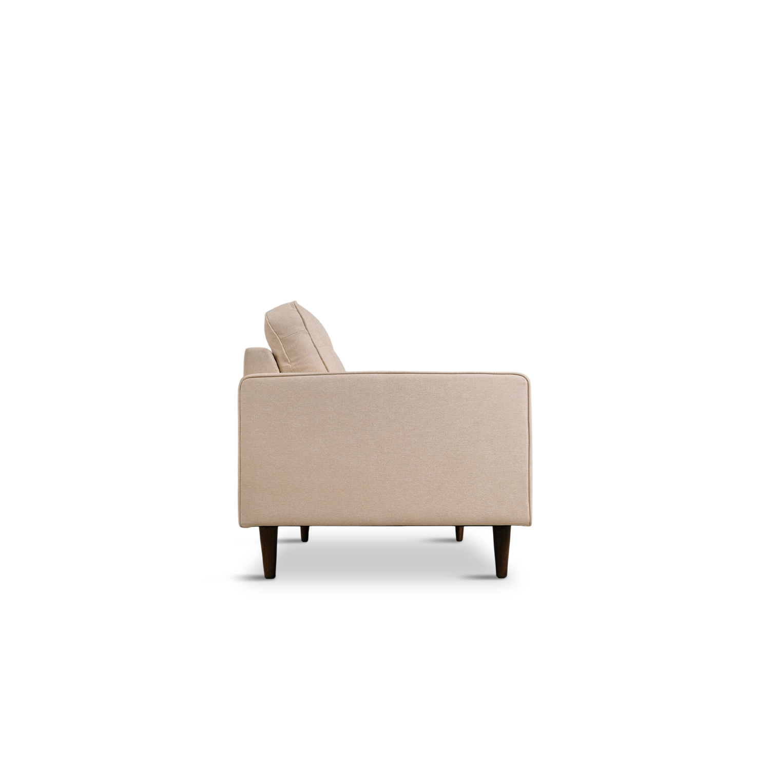 Jane Light Beige Mid-Century 1 Seater Sofa