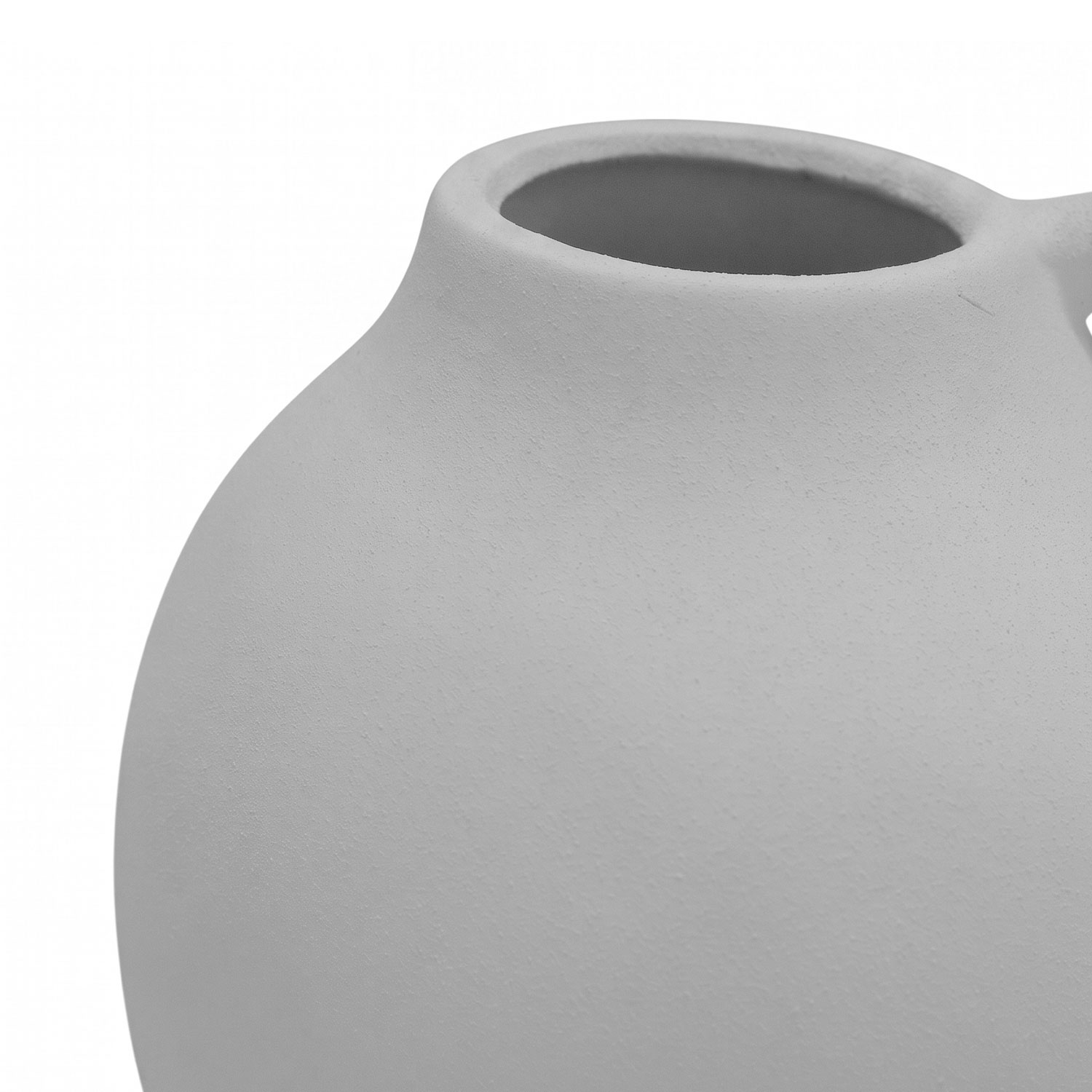 Dune Textured White Globe Terracotta Vase