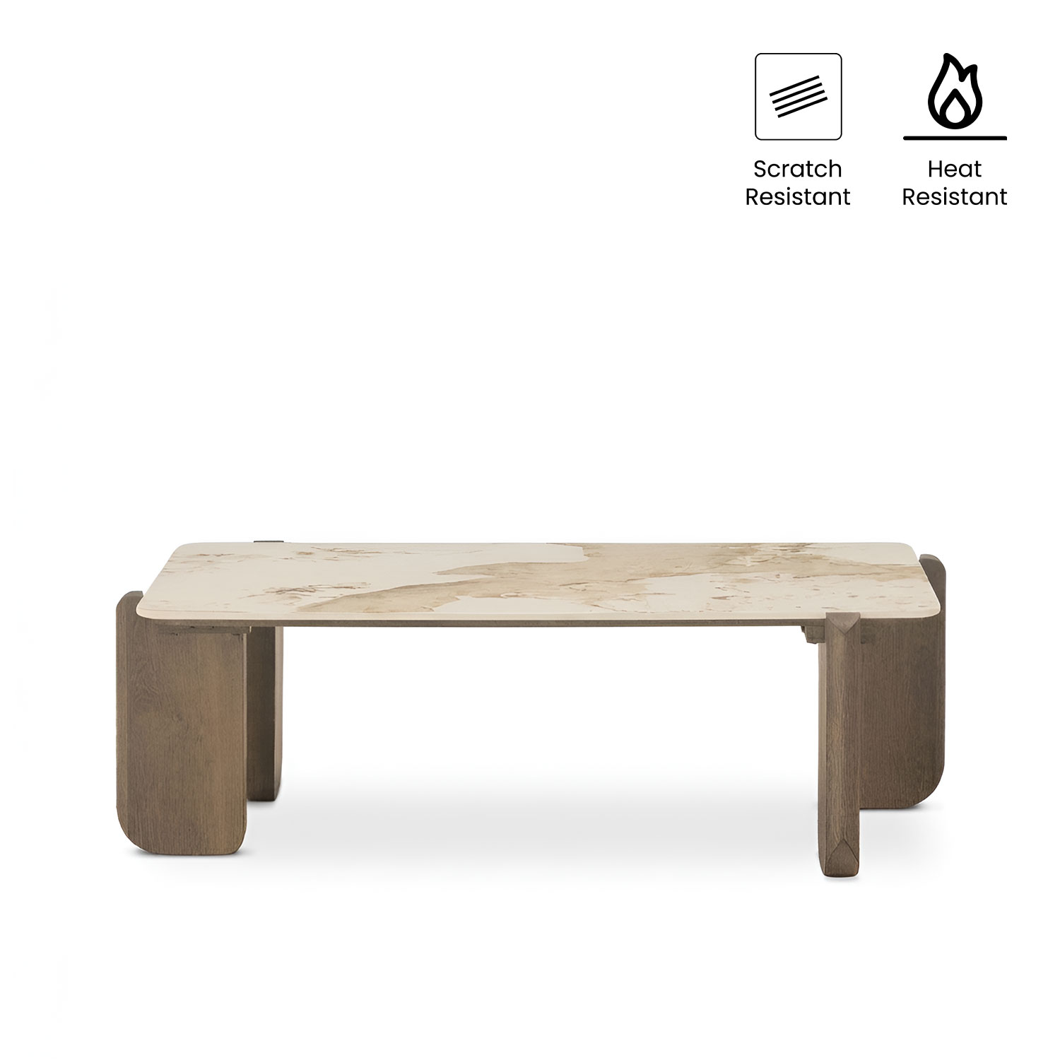 Juno Ceramic White Rectangular Coffee Table