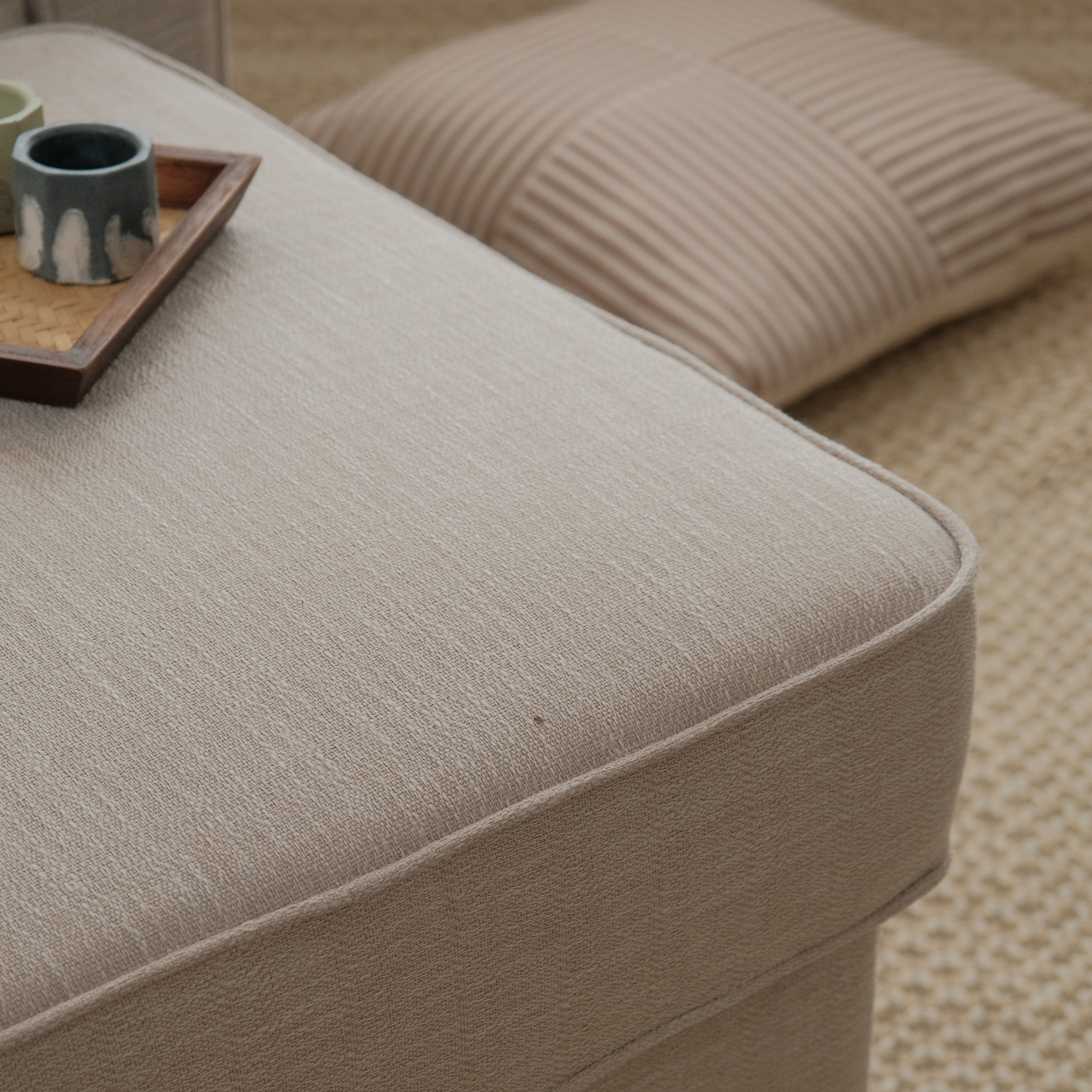 Jane Mist Grey Ottoman