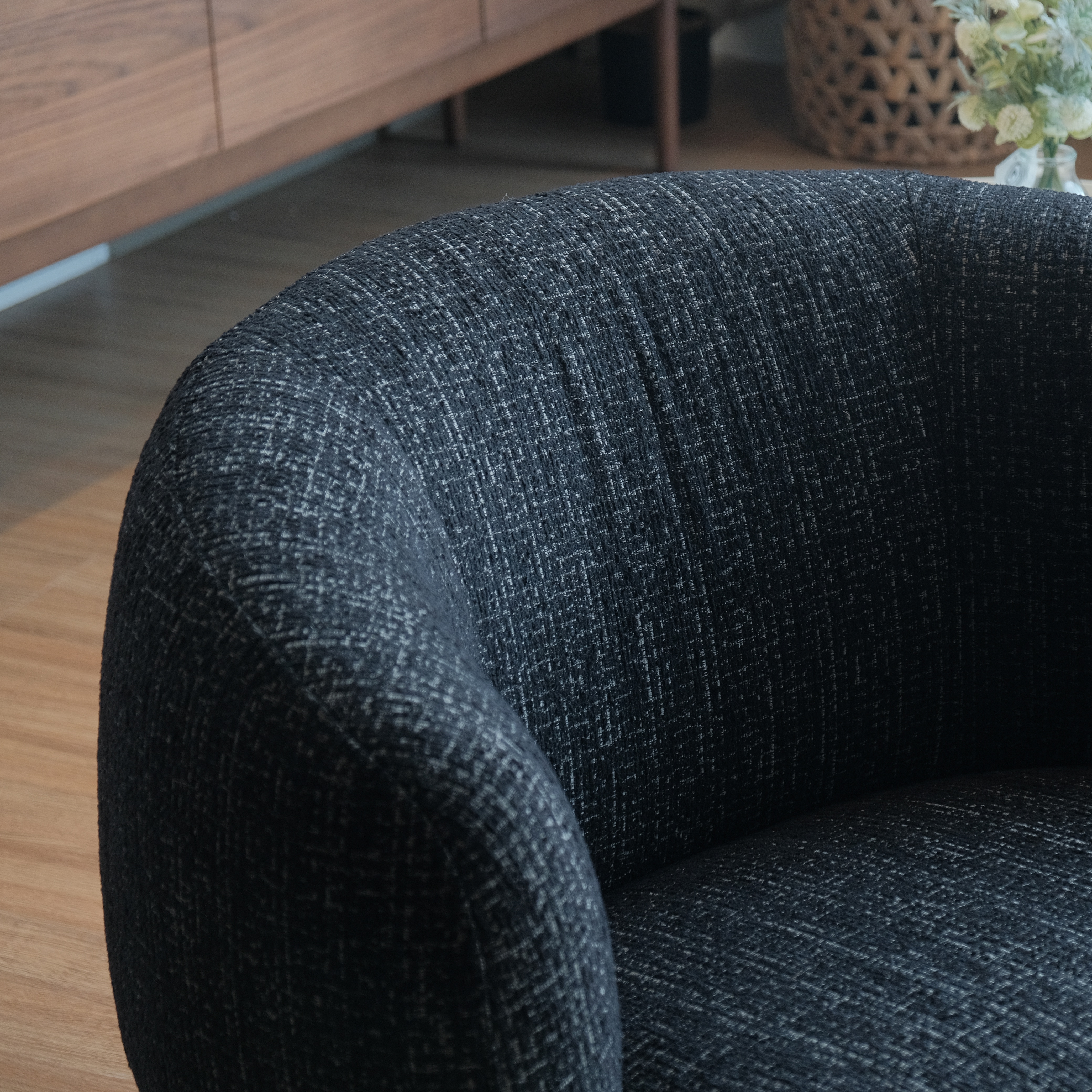 Jakob Ebony Swivel Lounge Chair