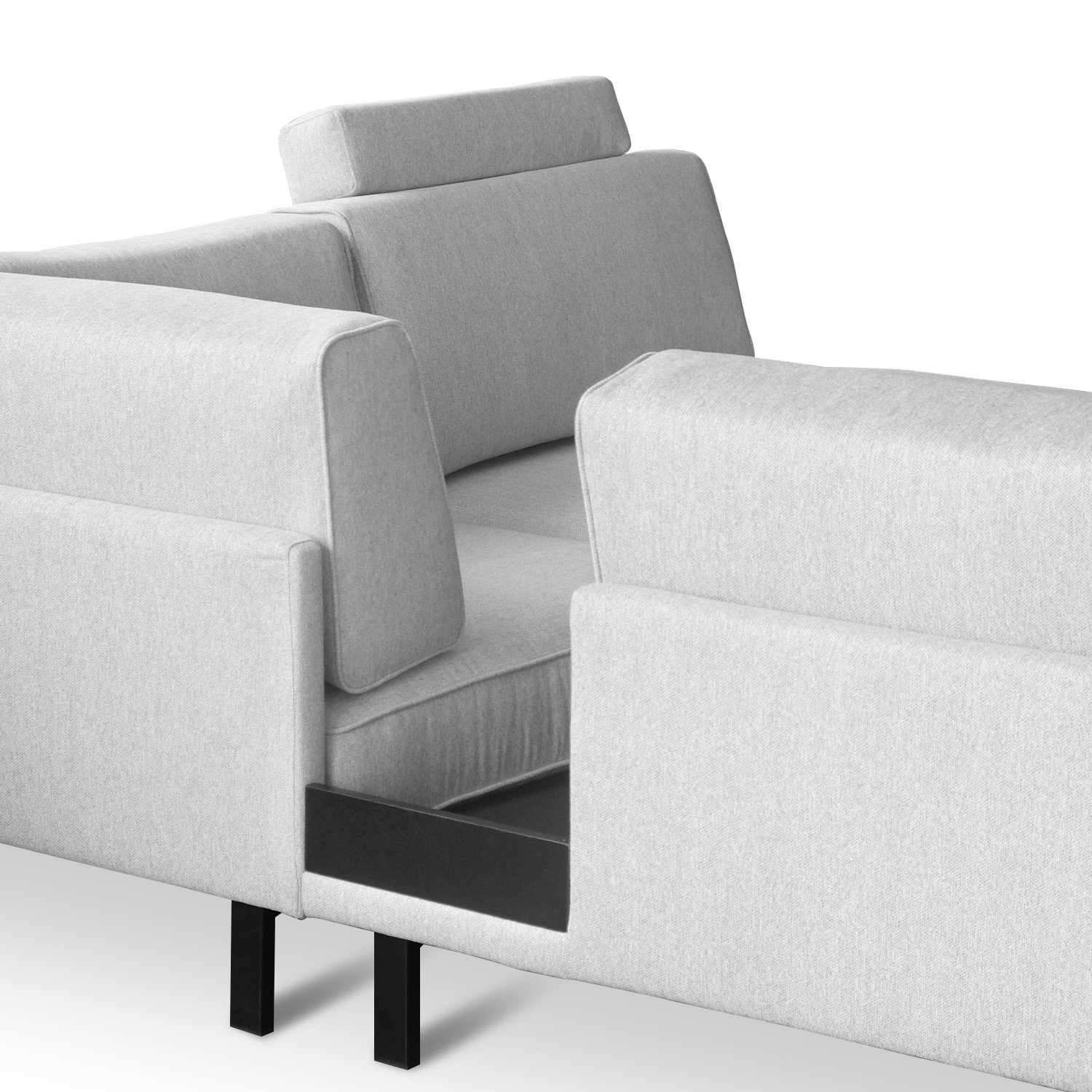 Elliott Flint Grey Left Corner Sofa