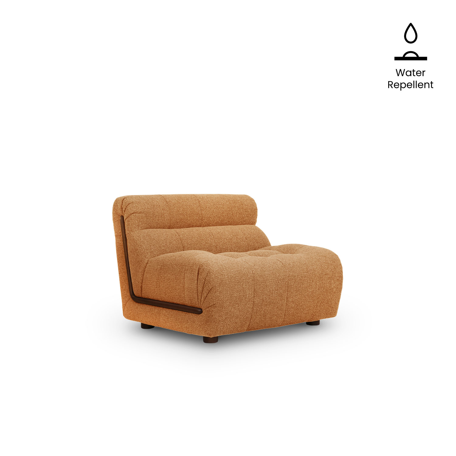 Sylvia Copper Brown 1 Seater Sofa