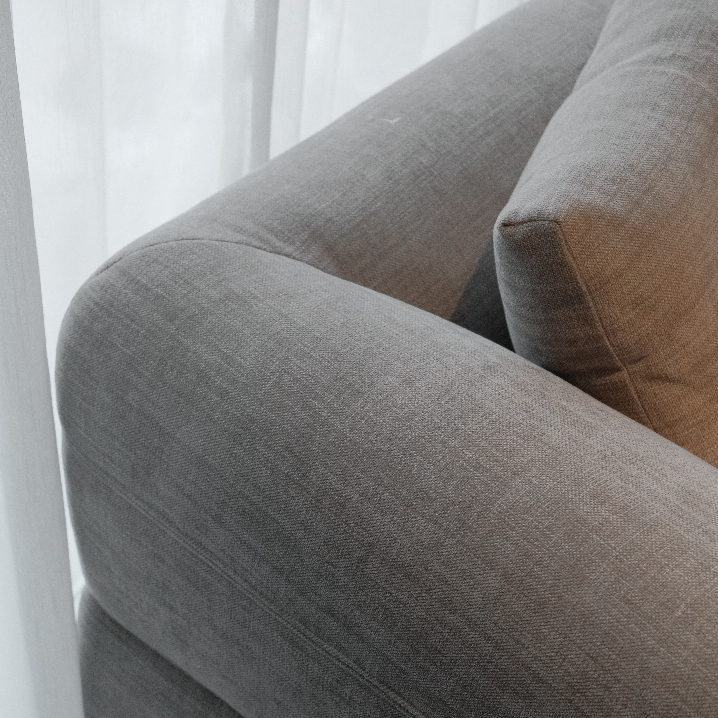 Giselle Sand Brown Round Chaise Left Sectional Sofa