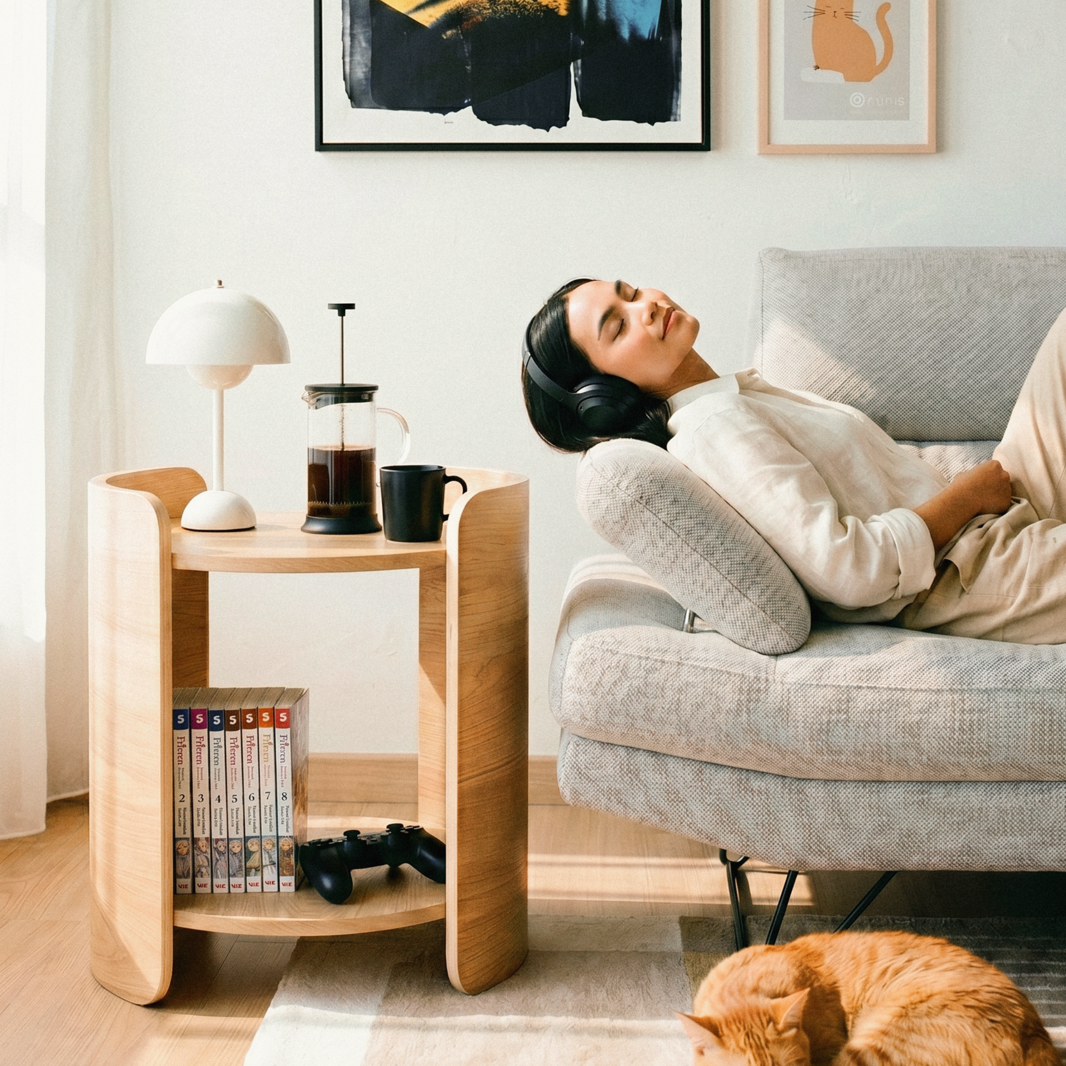Tobi White Oak Side Table