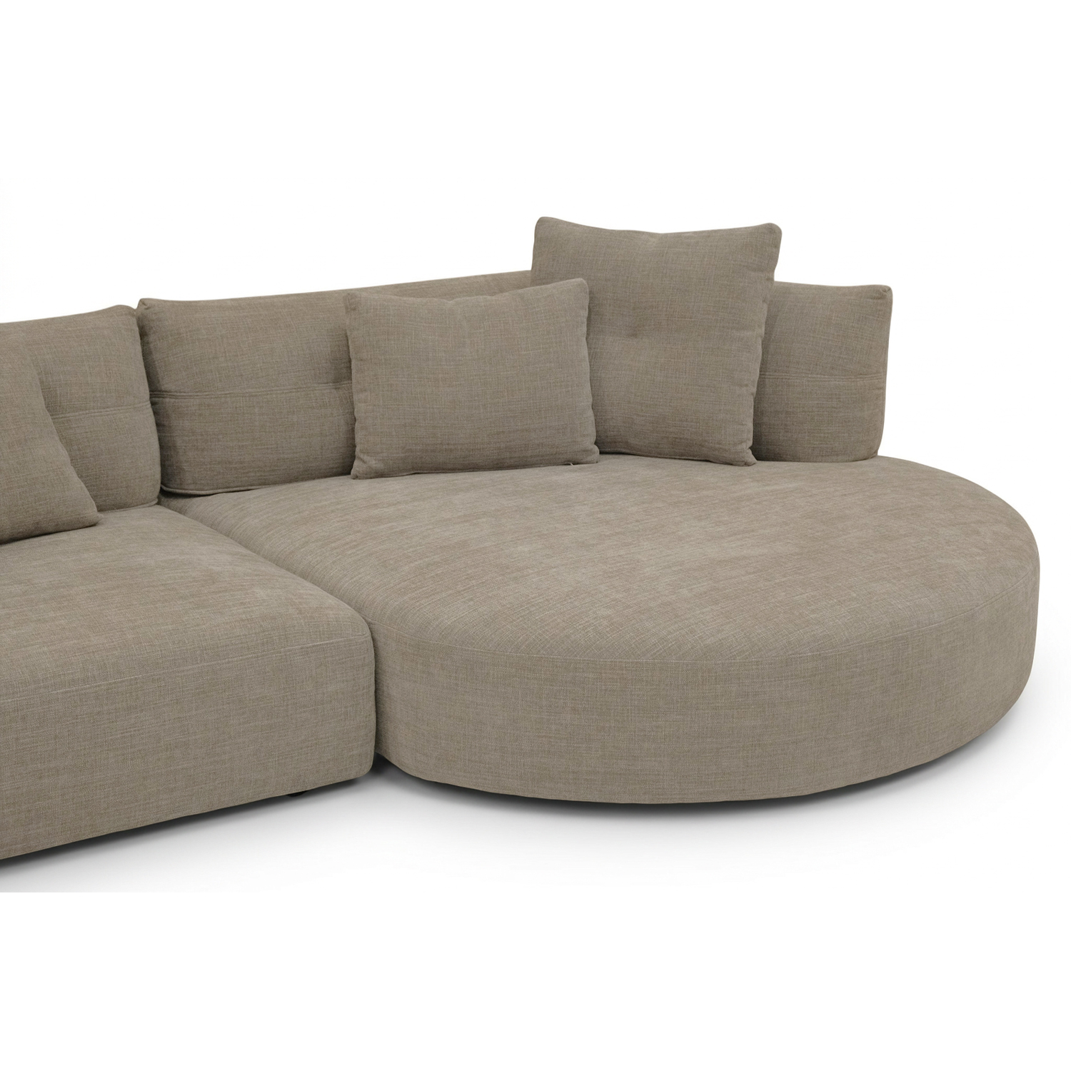 Giselle Sand Brown Round Chaise Left Sectional Sofa
