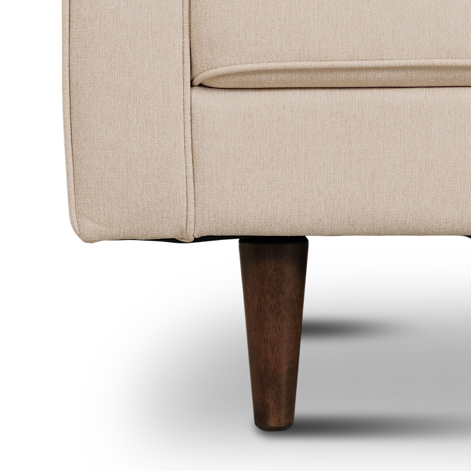 Jane Light Beige Mid-Century 1 Seater Sofa