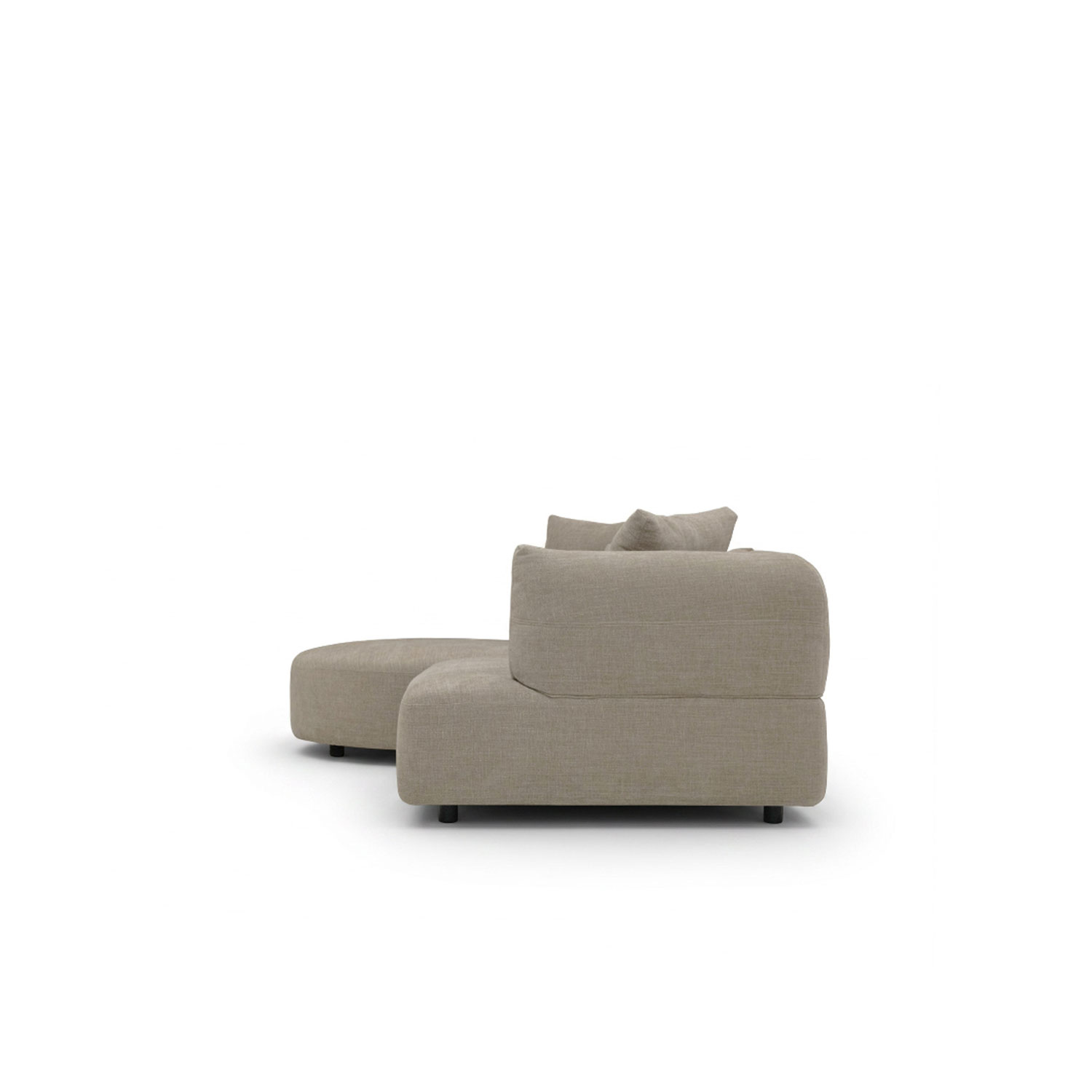 Giselle Sand Brown Round Chaise Right Sectional Sofa