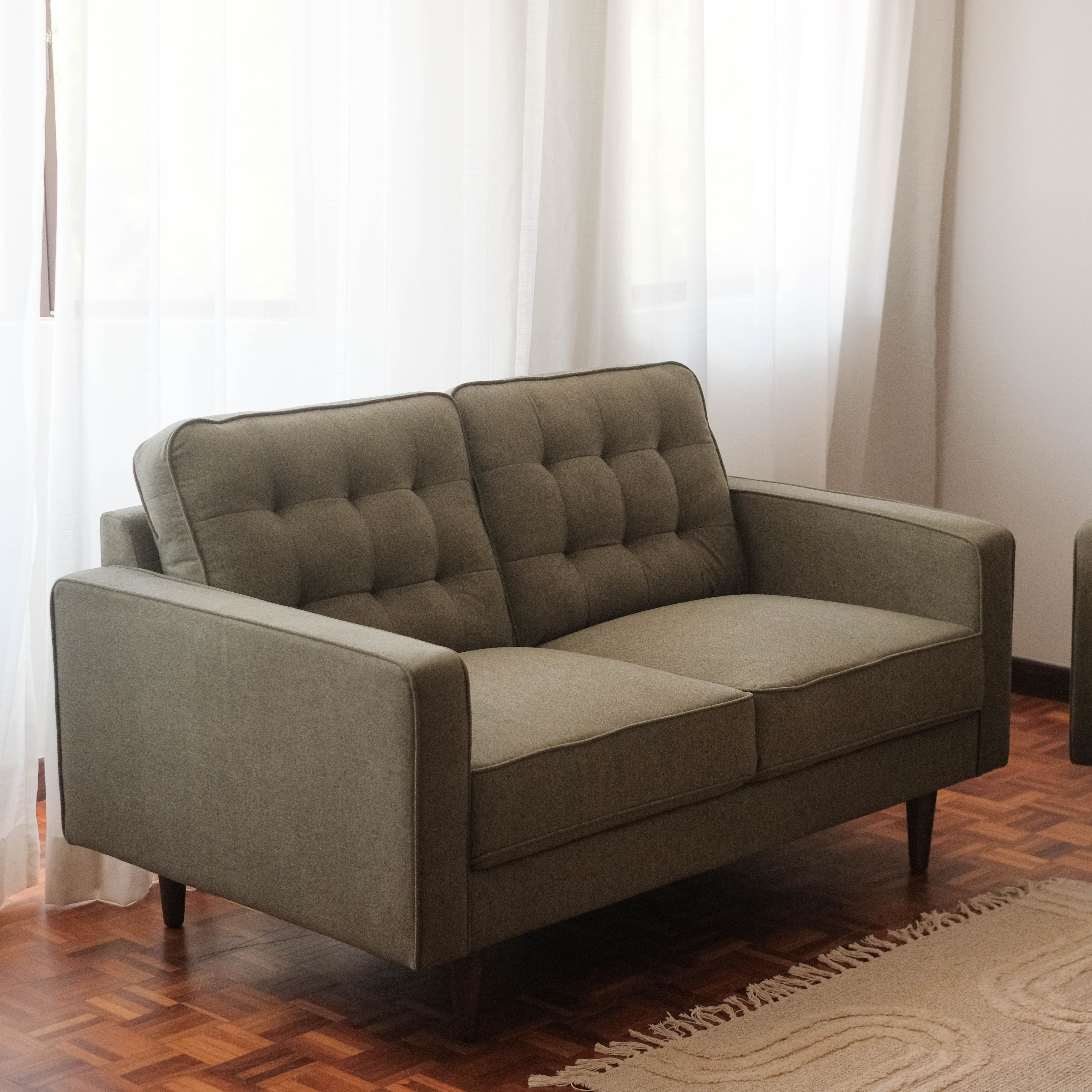 Jane Retro Green Mid-Century 2 Seater Sofa