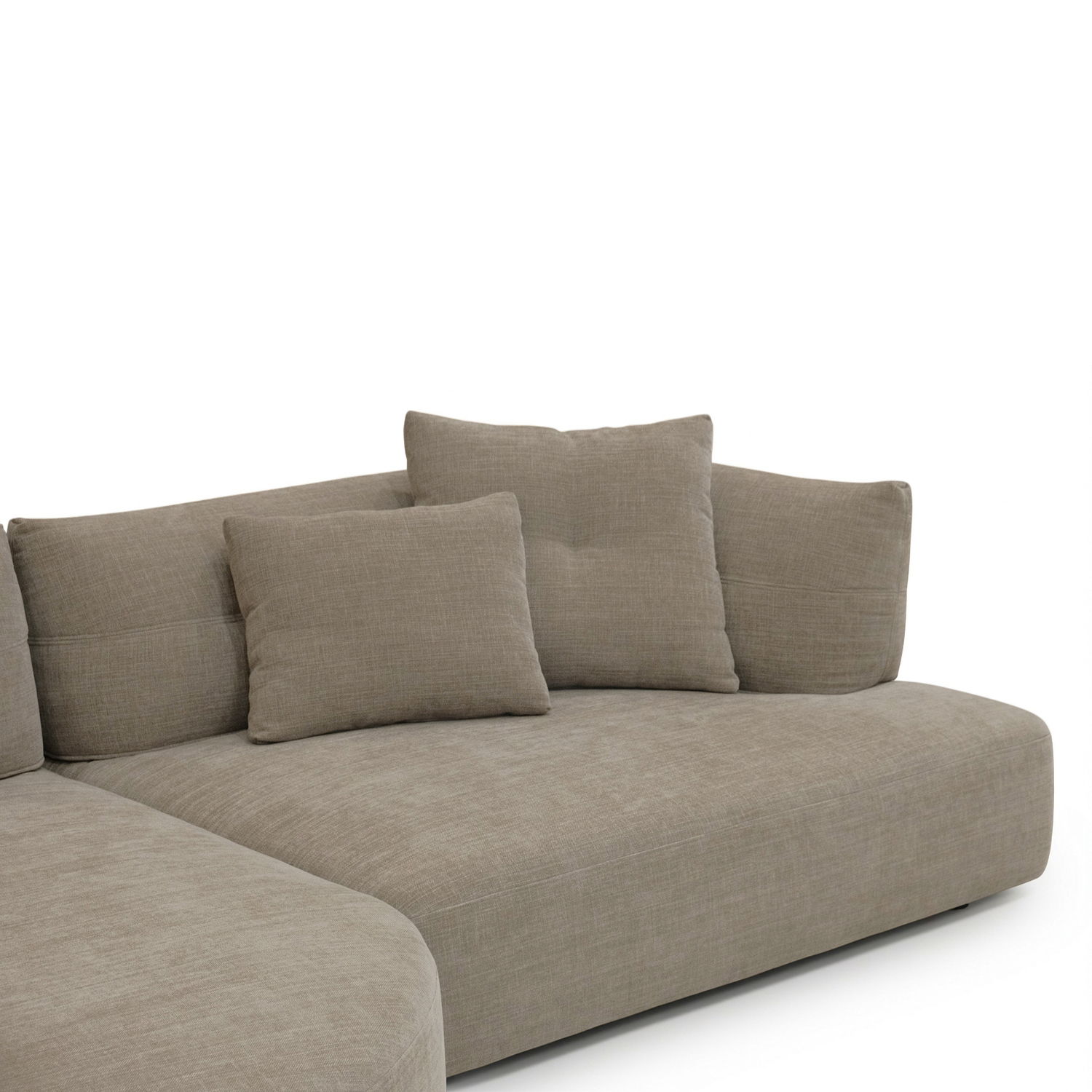 Giselle Sand Brown Round Chaise Right Sectional Sofa