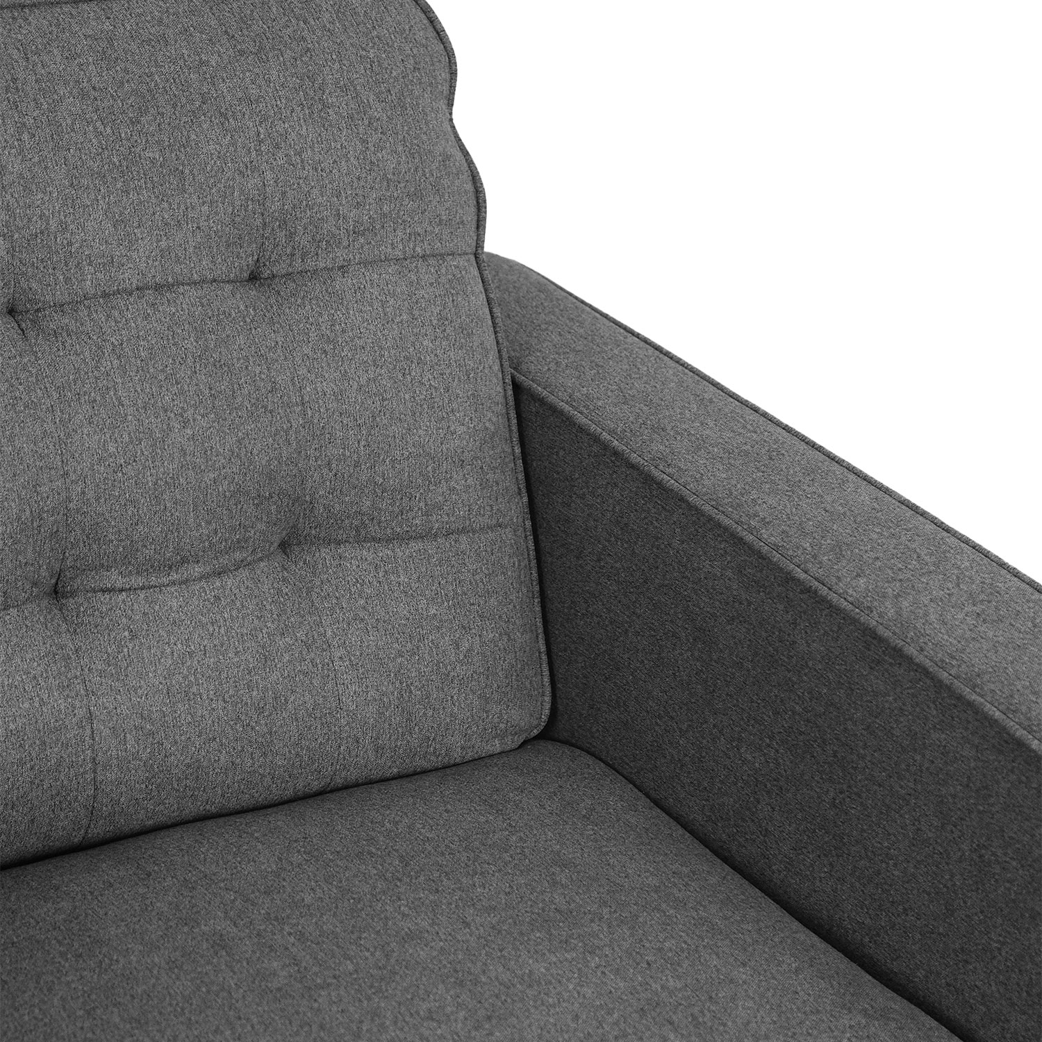 Jane Pebble Grey Mid-Century 1 Seater Sofa
