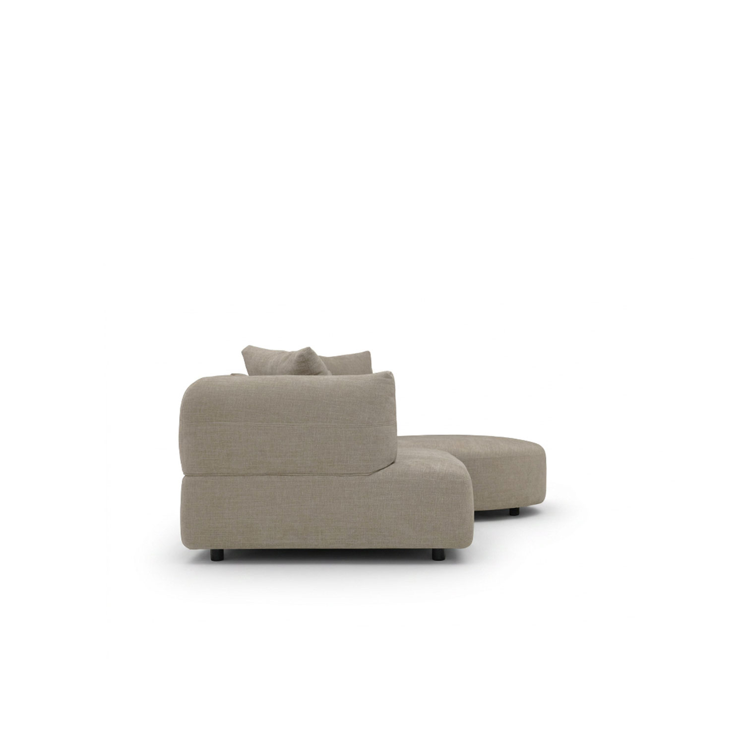 Giselle Sand Brown Round Chaise Left Sectional Sofa