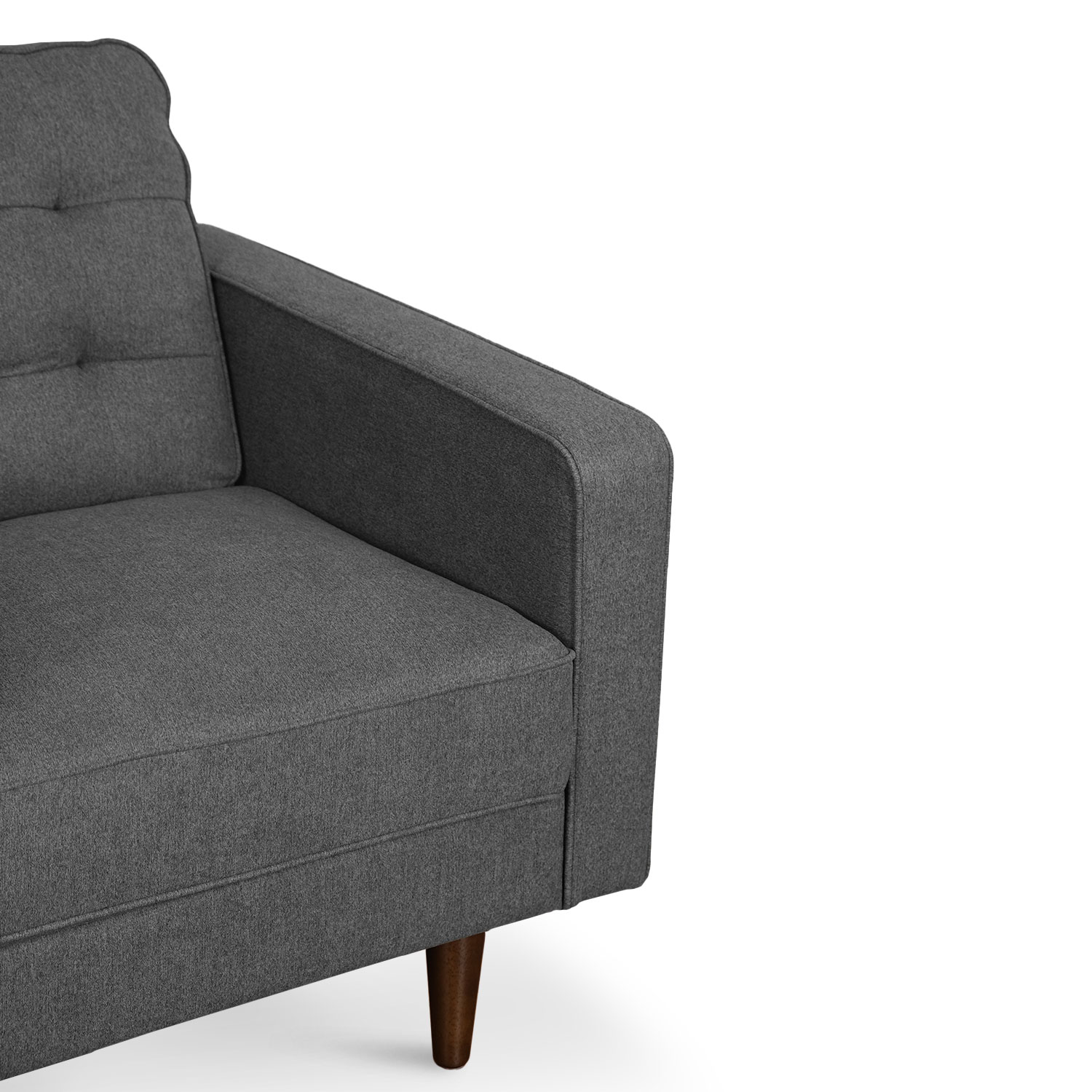 Jane Pebble Grey Mid-Century 1 Seater Sofa