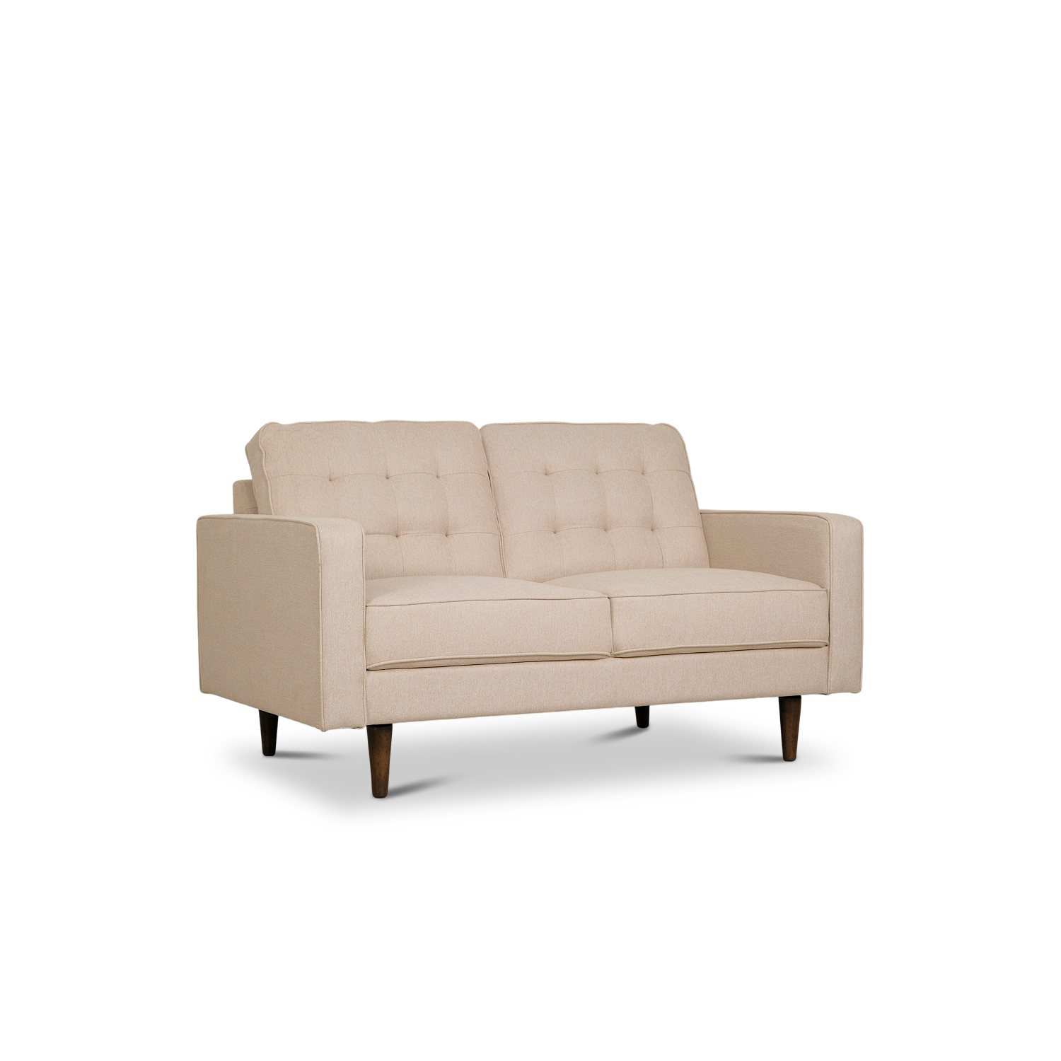 Jane Light Beige Mid-Century 2 Seater Sofa