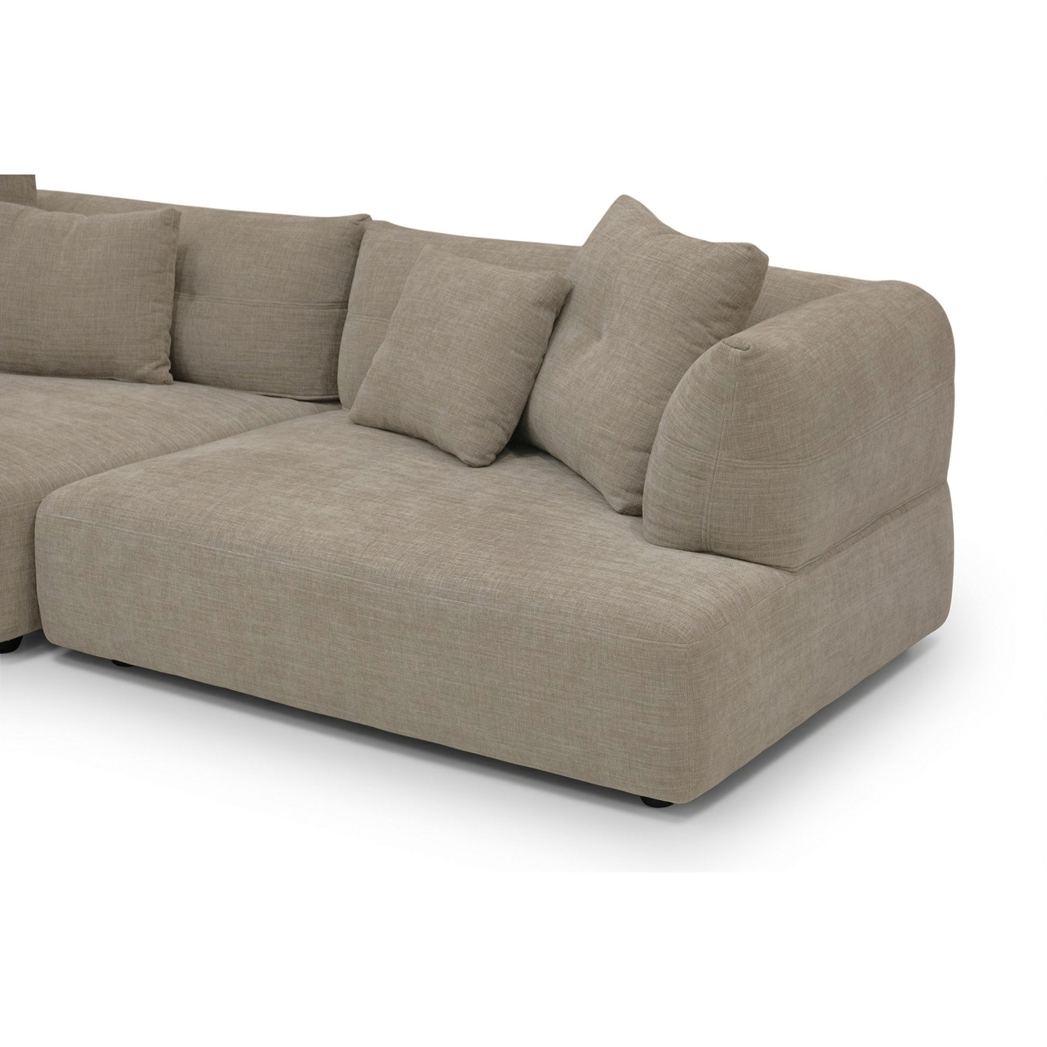 Giselle Sand Brown Round Chaise Right Sectional Sofa