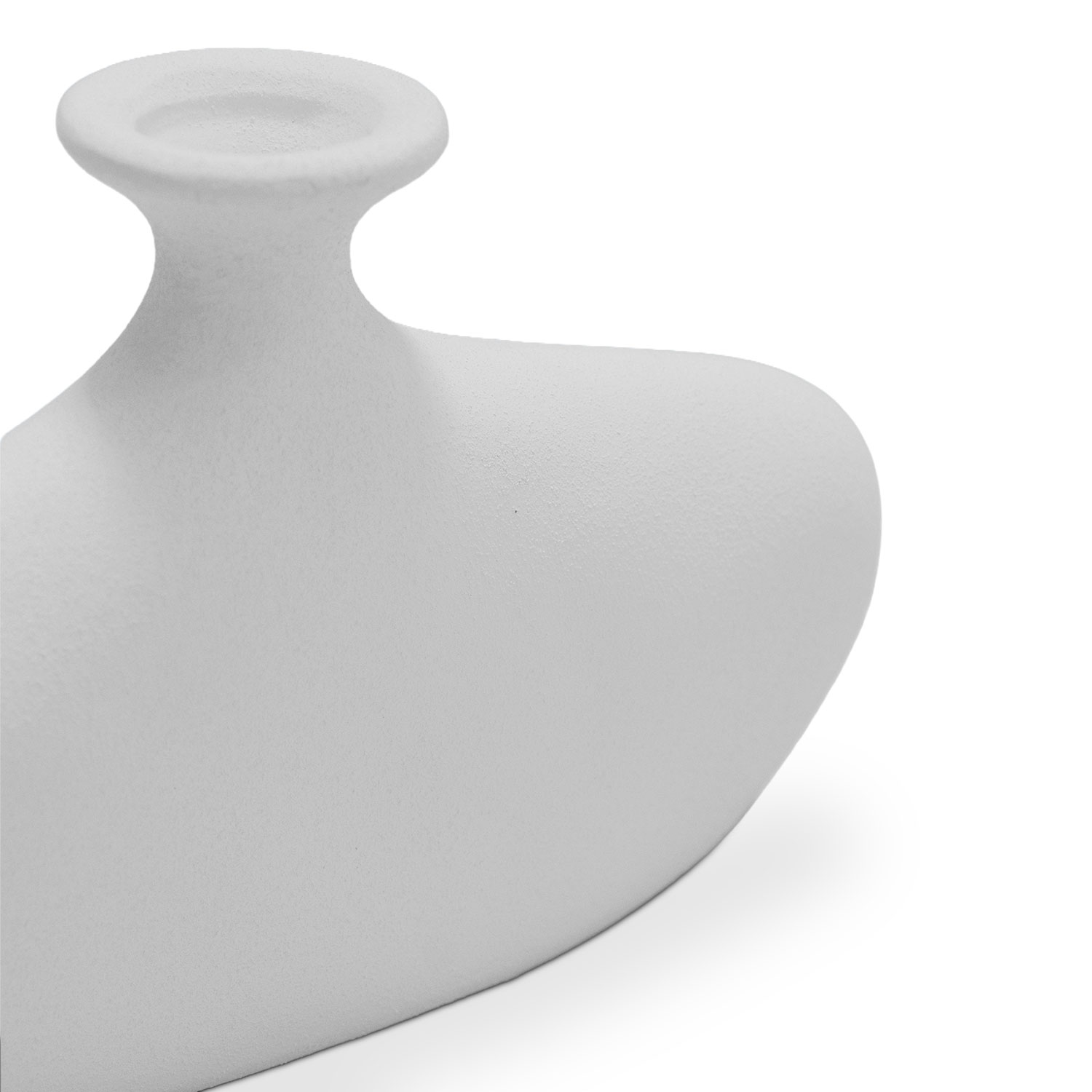 Sahara Textured White Sculptural Terracotta Vase