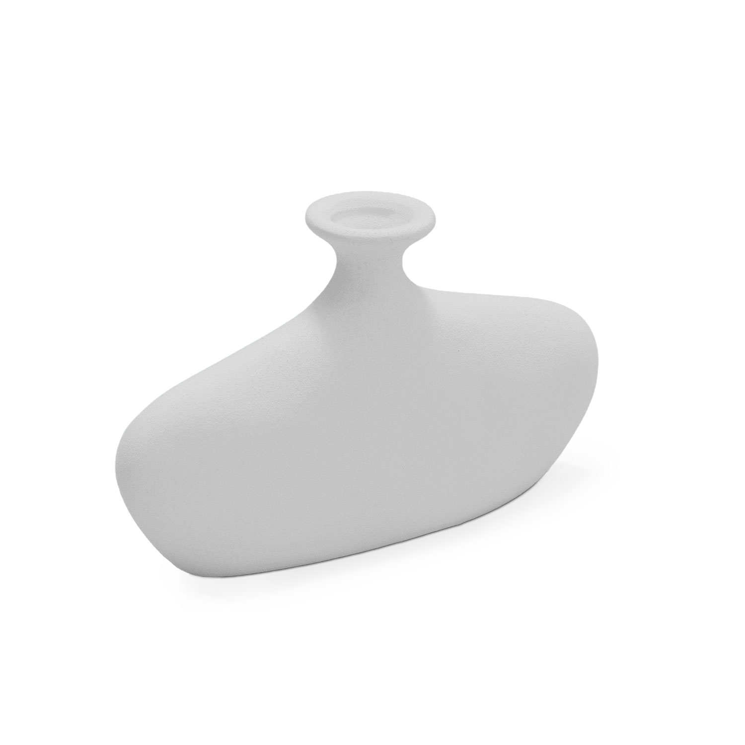 Sahara Textured White Sculptural Terracotta Vase