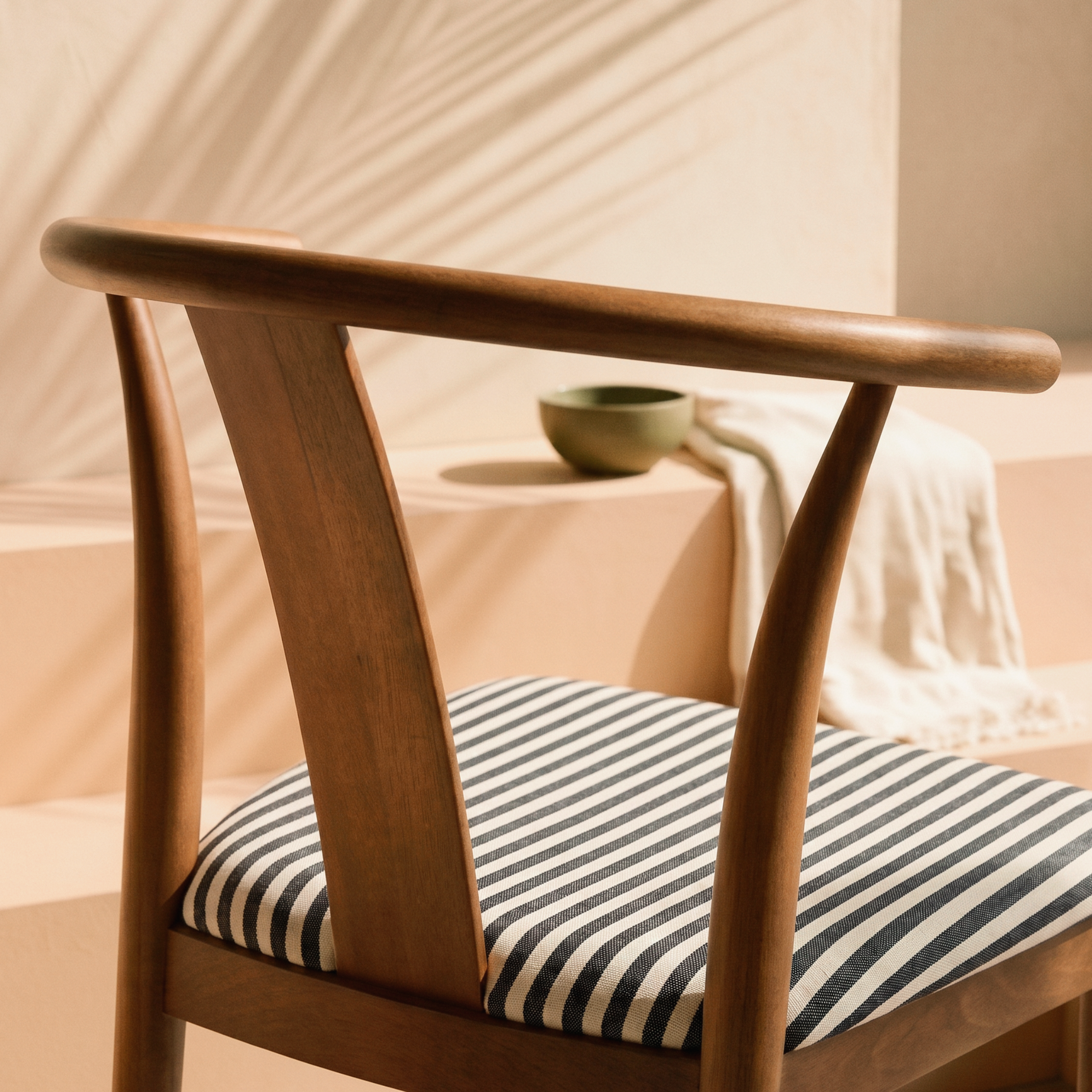 Ming Vintage Brown Chair Stripes