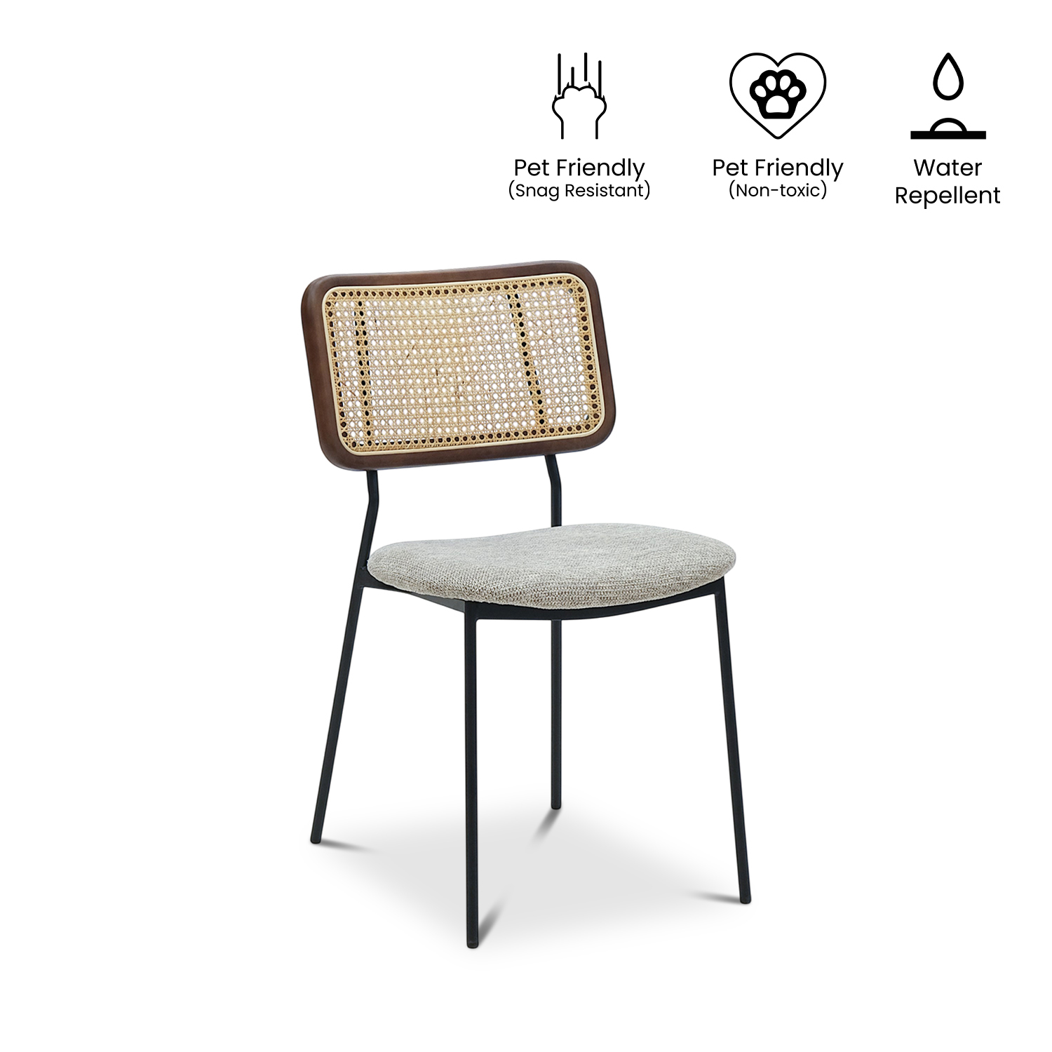 Gaia Dark Brown Chair Stone Beige