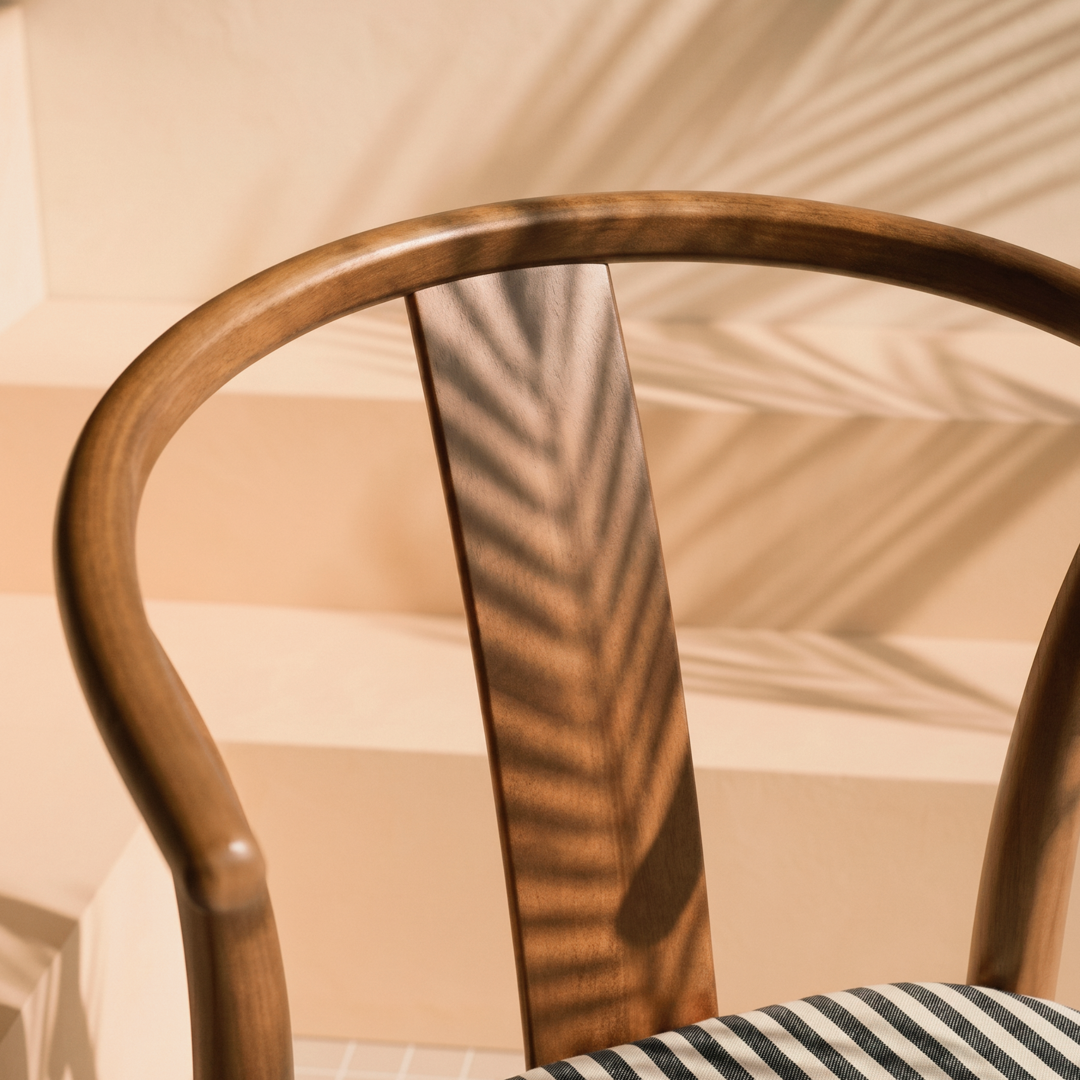 Ming Vintage Brown Chair Stripes