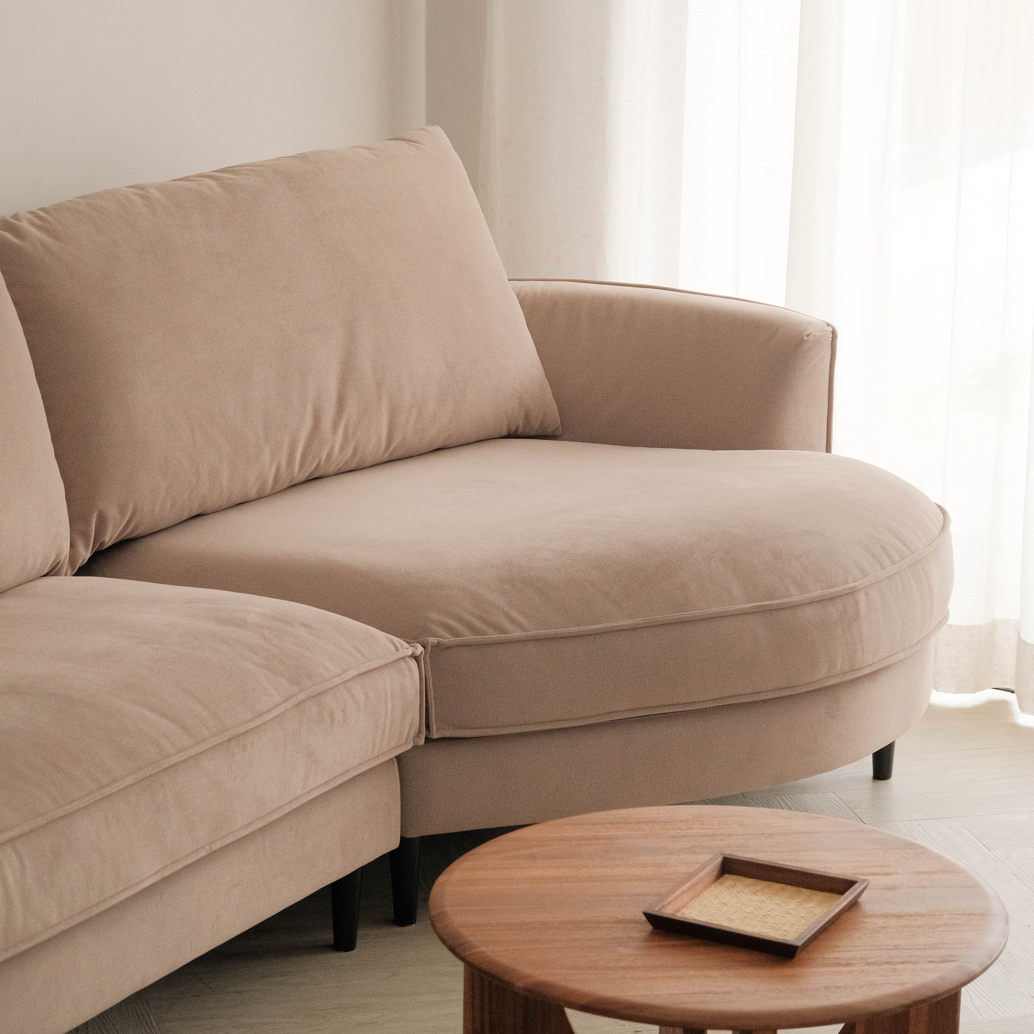 Sabrina Sand Beige Curve Chaise Left Sectional Sofa