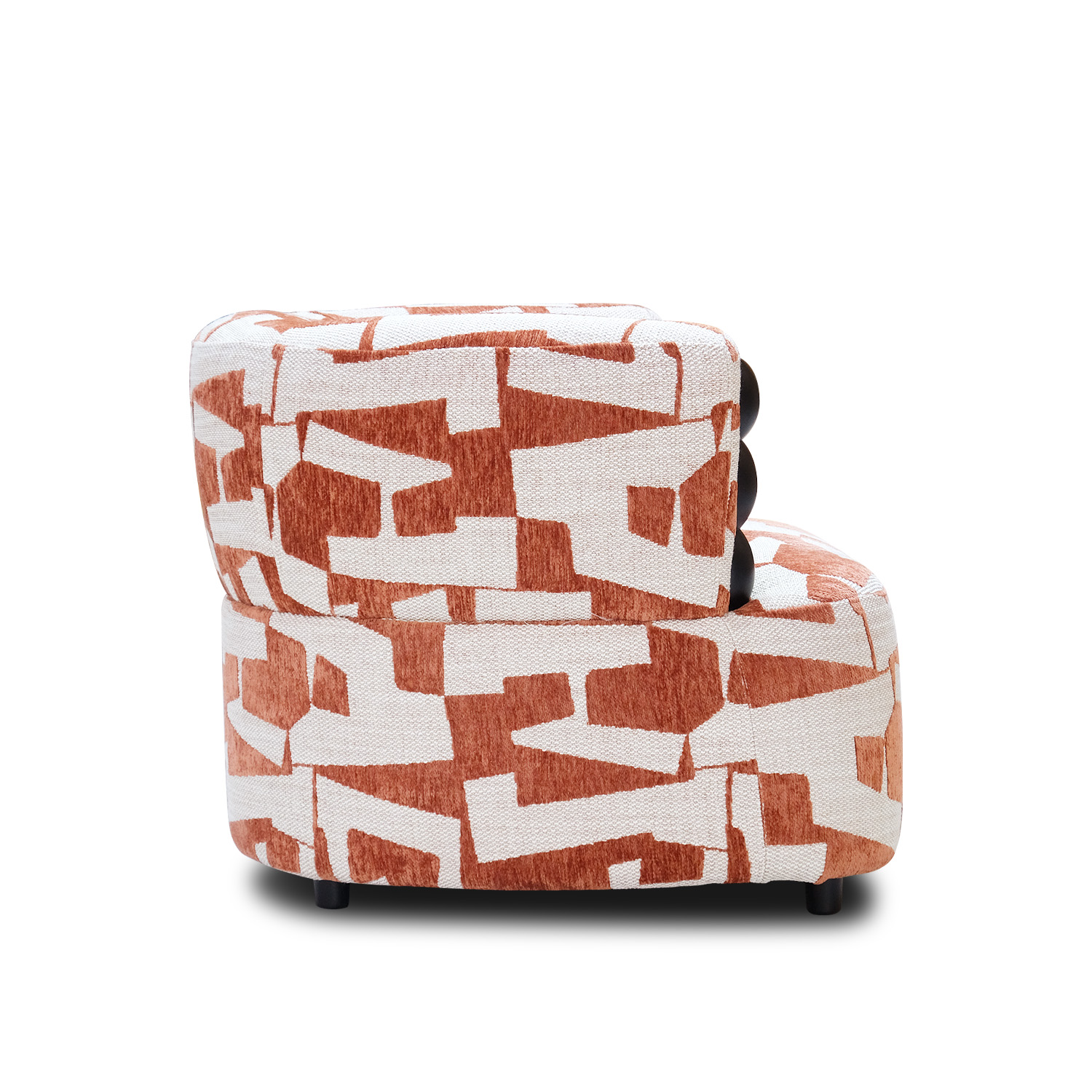 Lilia Geometric Brick Red Lounge Chair