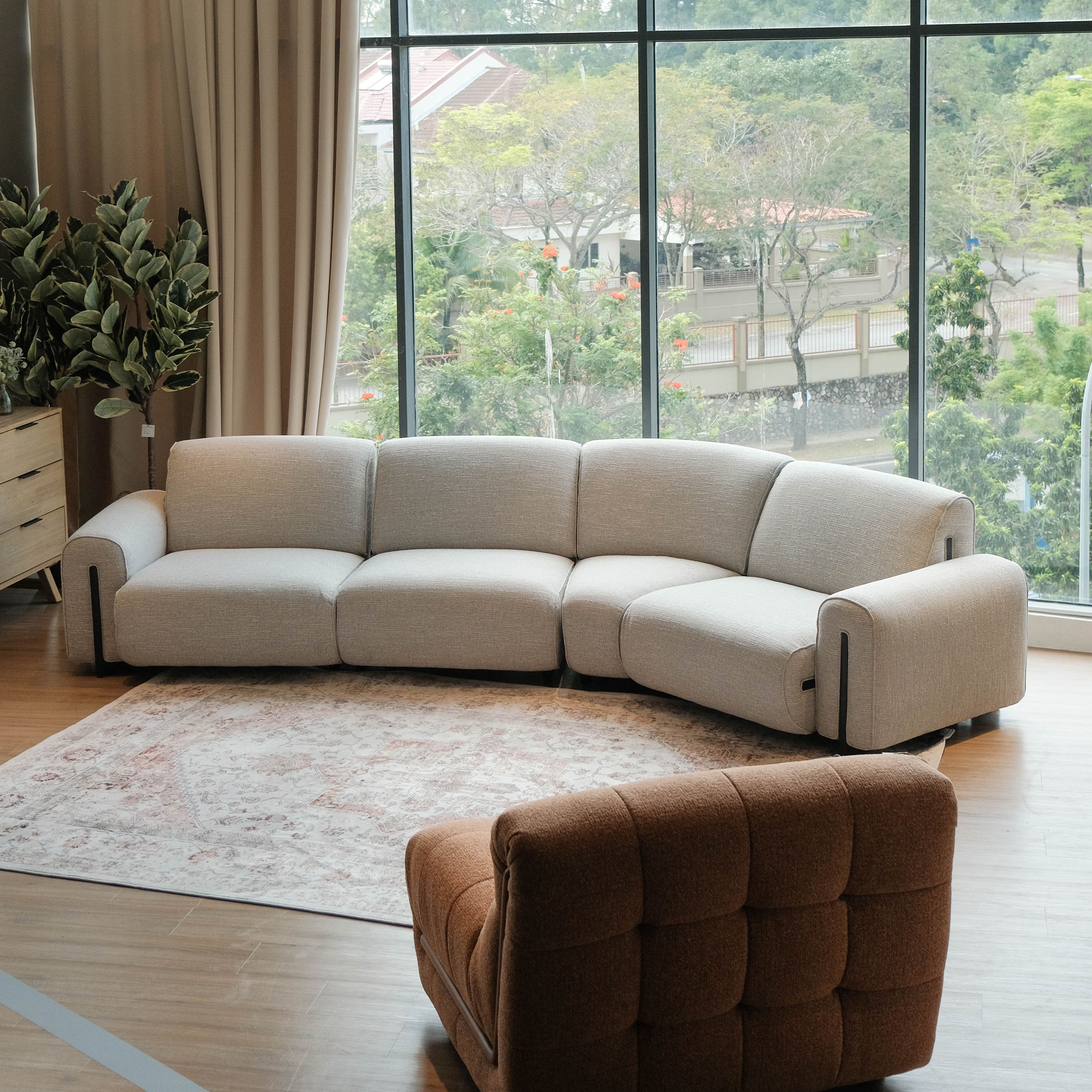 Clarice Cloud Grey Curve Sofa