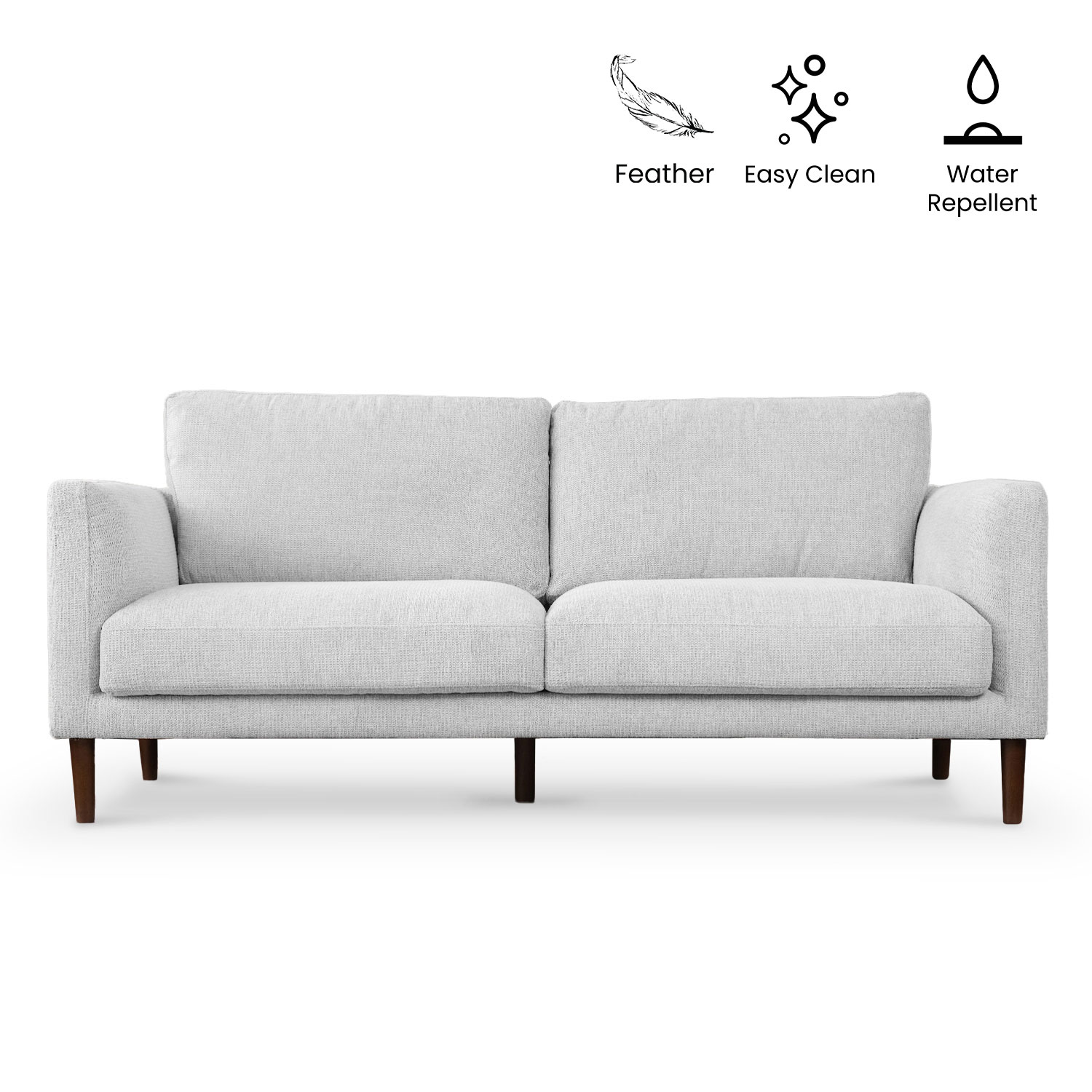 Arlen Mist Grey 3 Seater Sofa