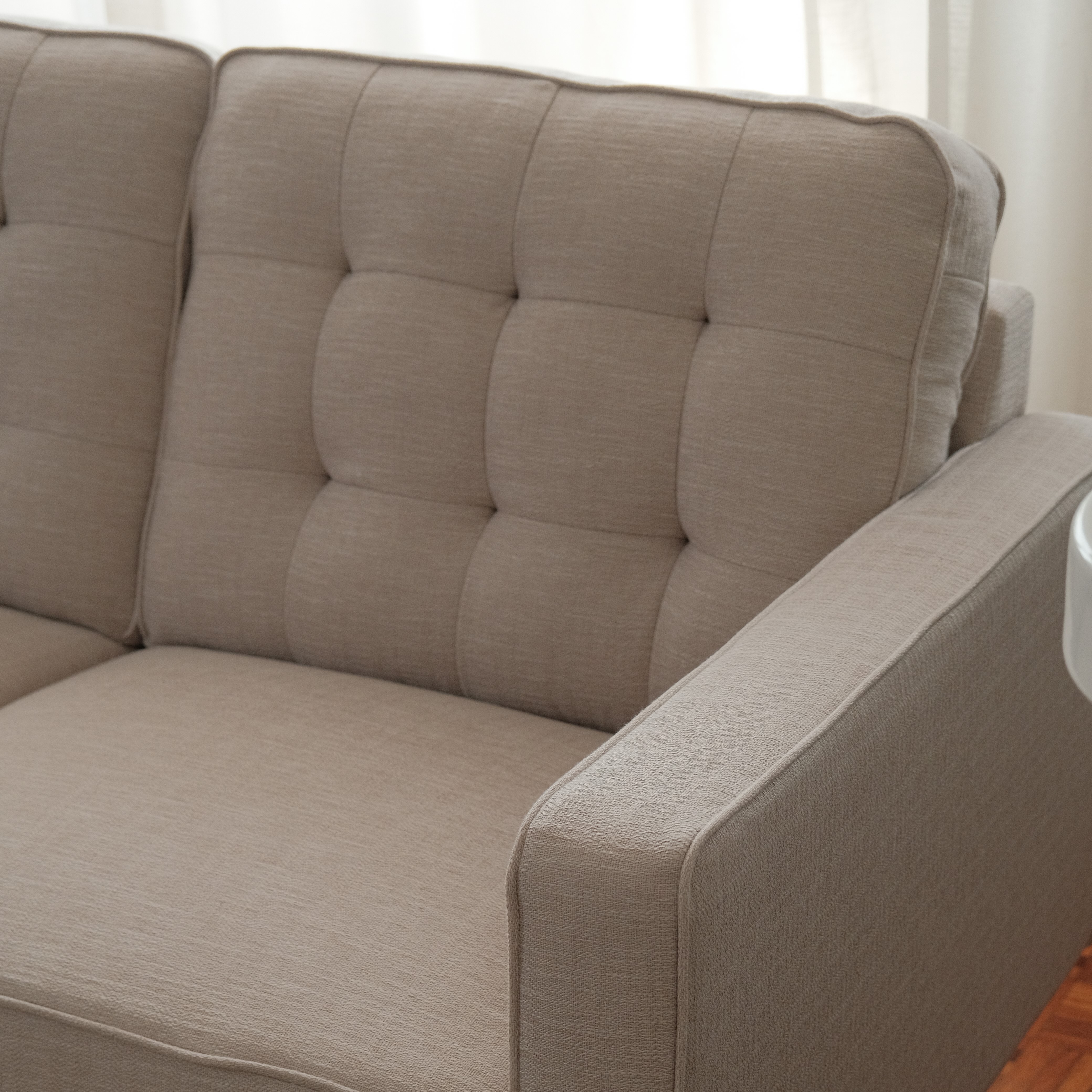 Jane Mist Grey Mid-Century 2 Seater Sofa