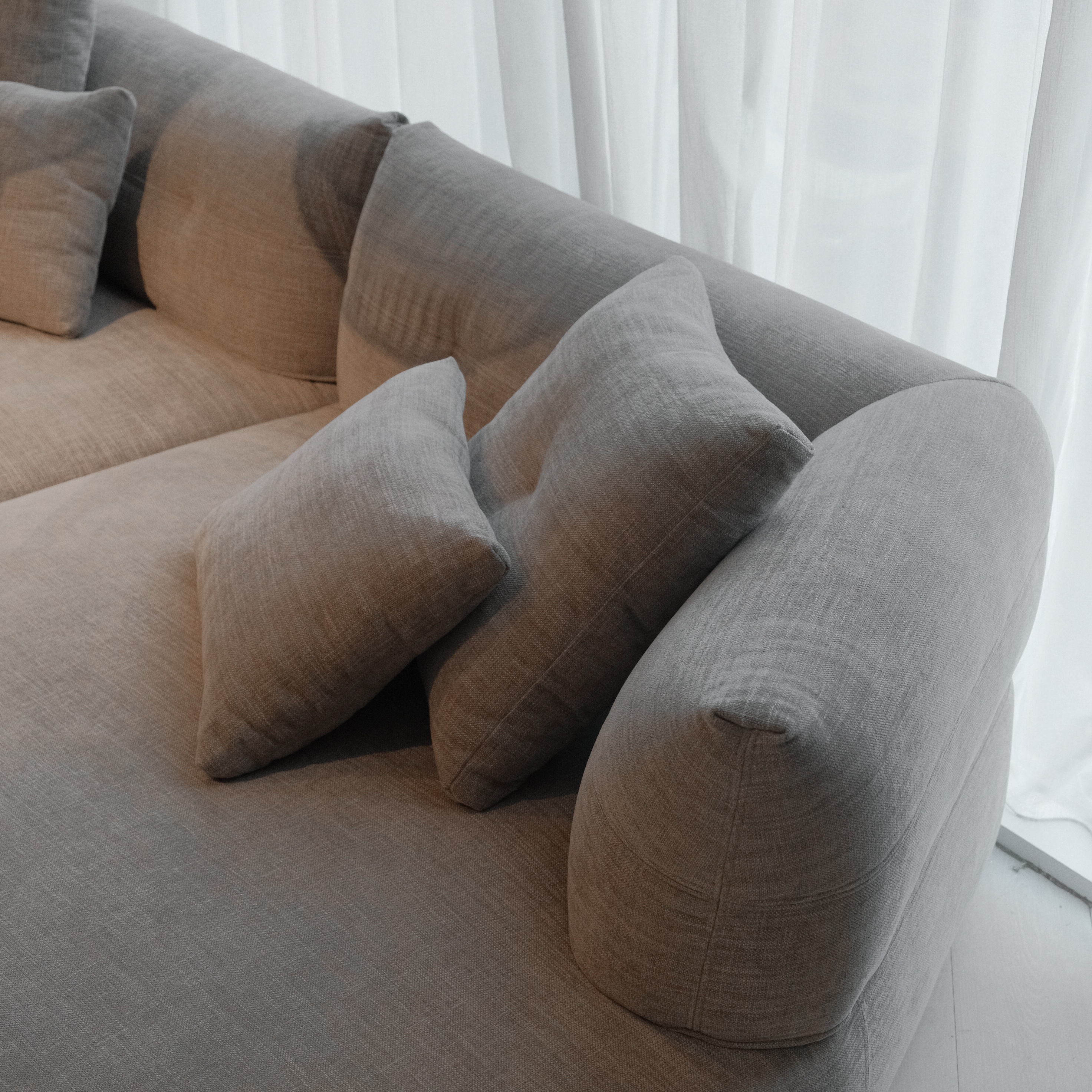 Giselle Sand Brown Round Chaise Left Sectional Sofa