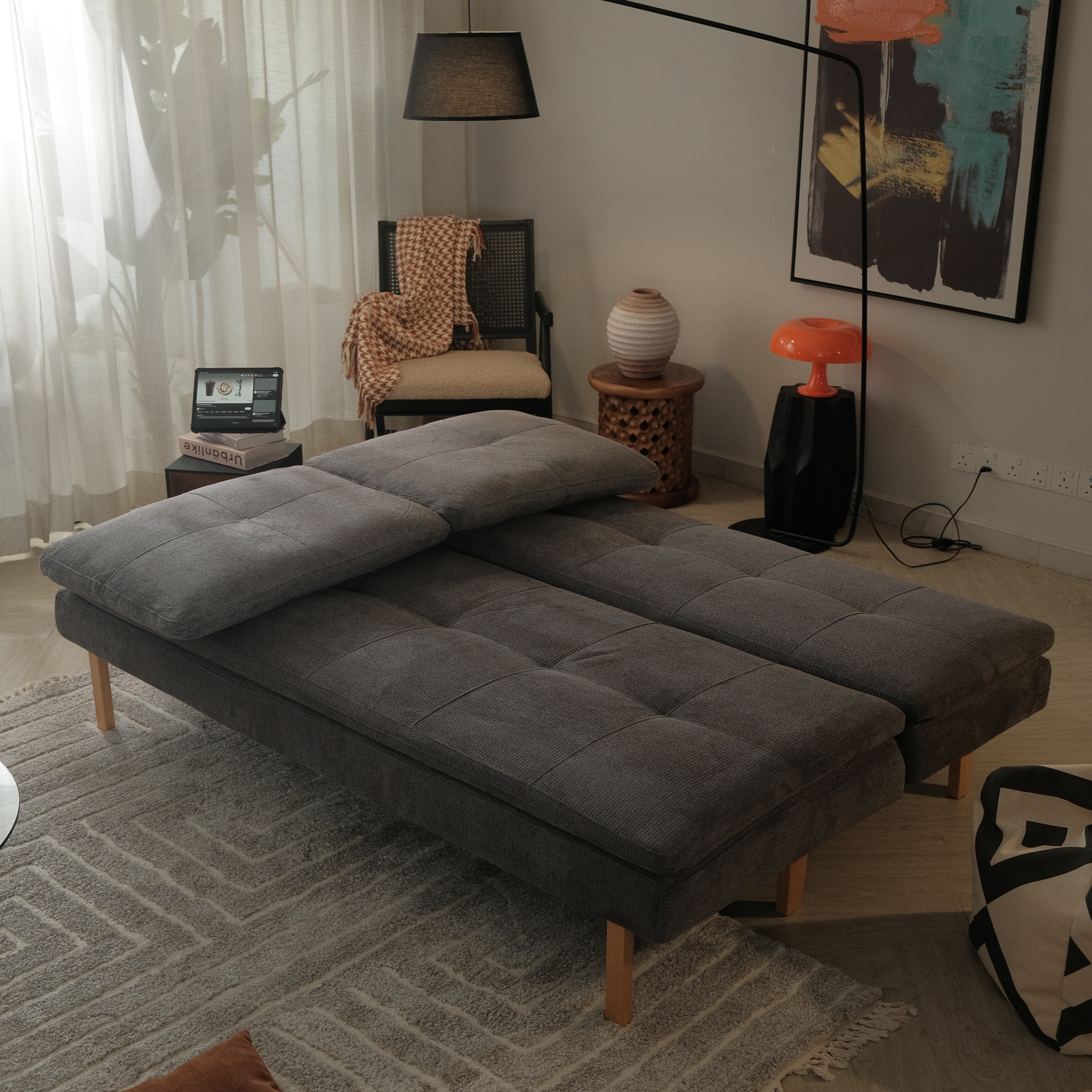 Fio Pebble Grey Sofa Bed