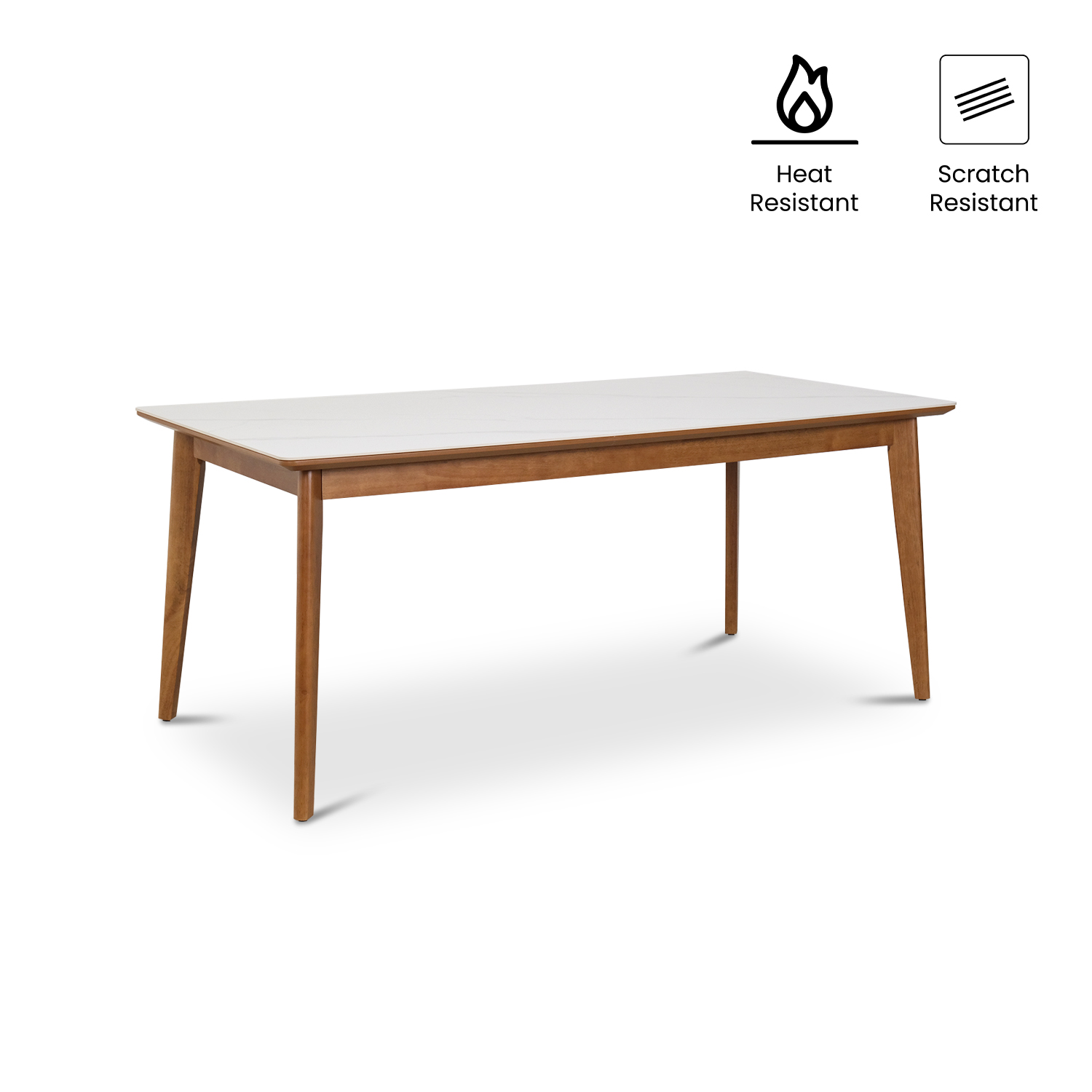 Nera Matt White Dining Table 180cm