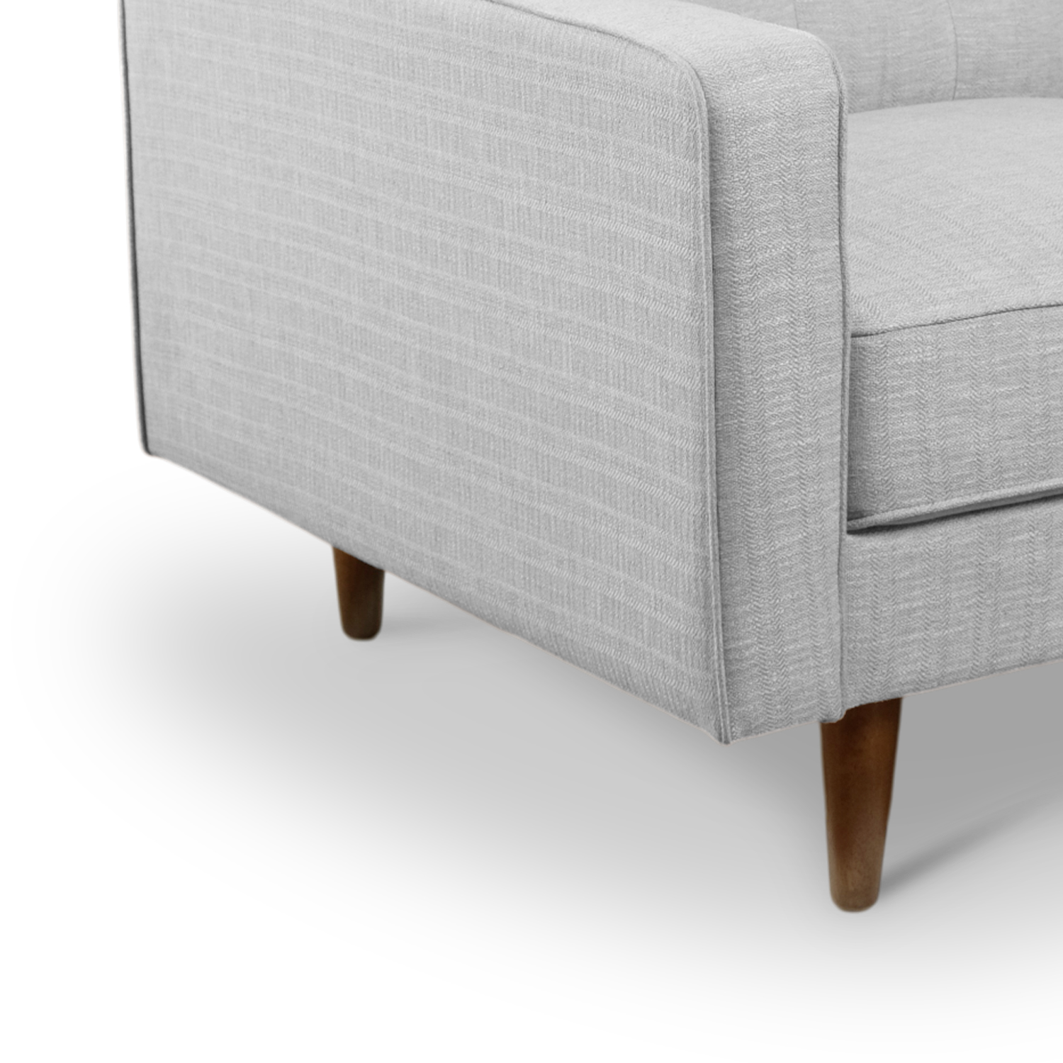 Jane Mist Grey Mid-Century 1 Seater Sofa