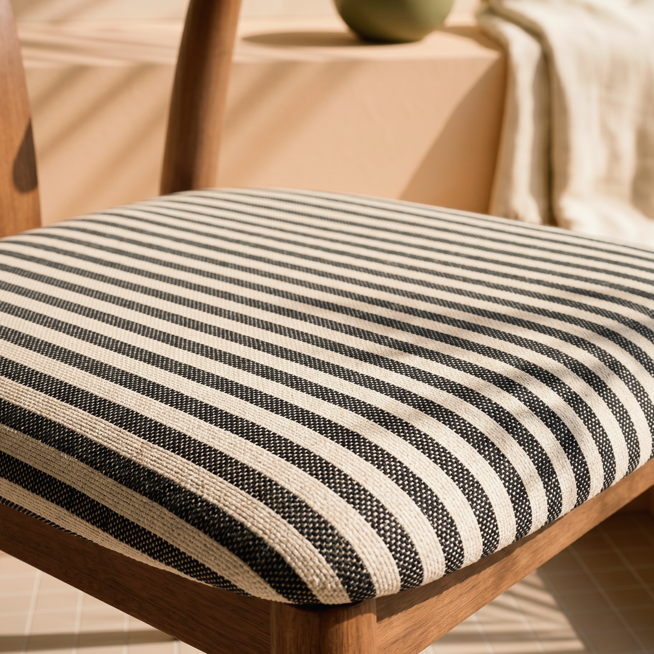 Ming Vintage Brown Chair Stripes