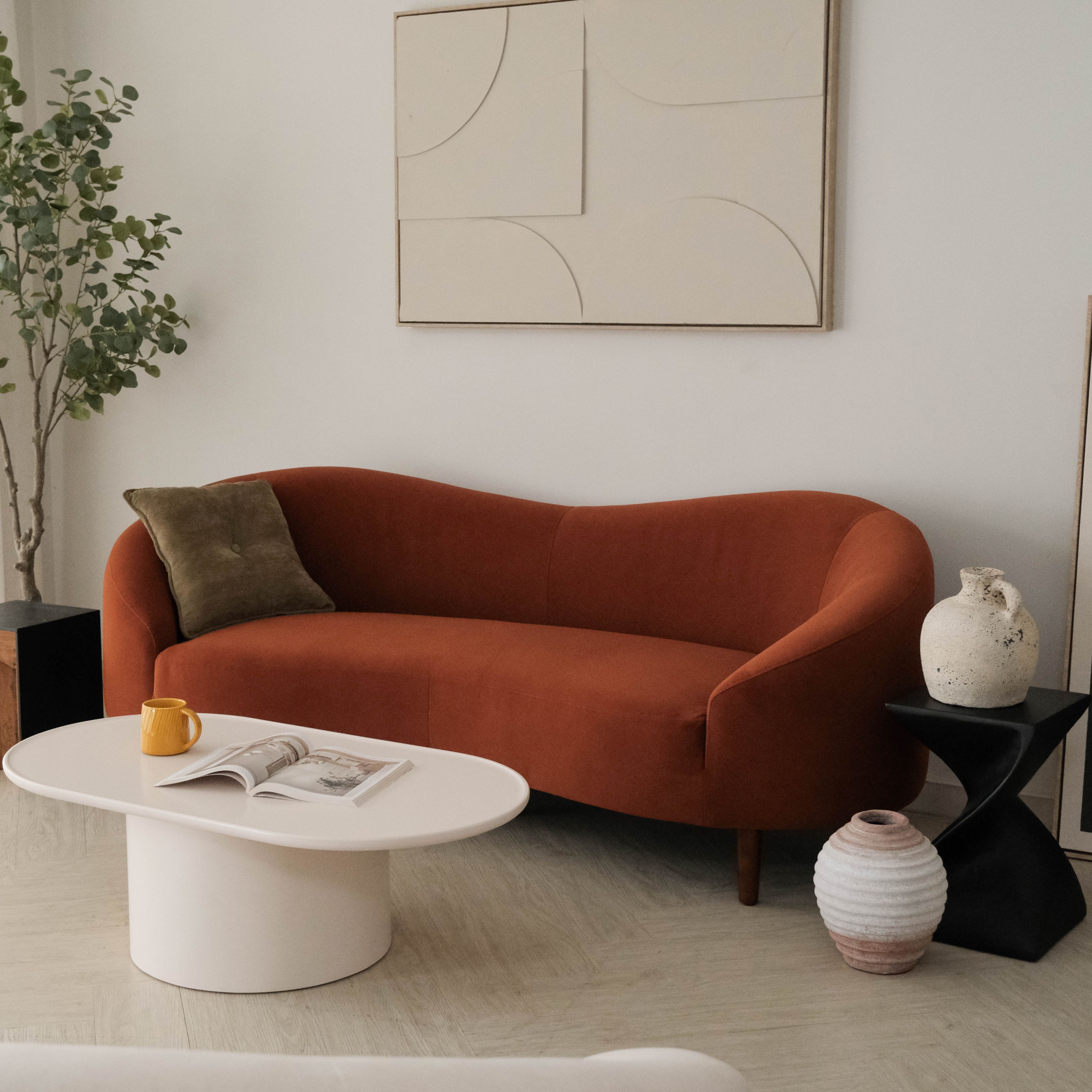 Desirée Umber Brown 3 Seater Sofa