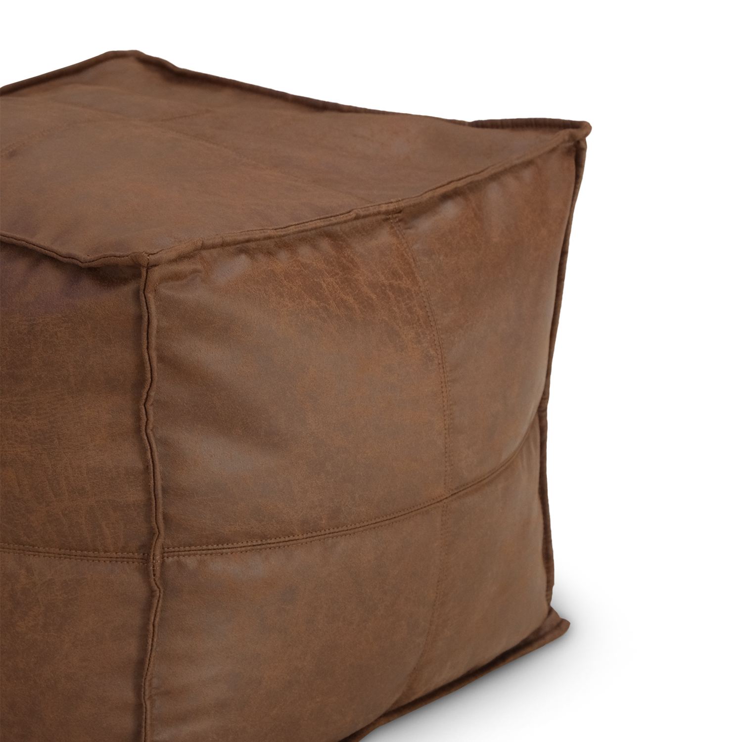 Carter Vintage Brown Pouf