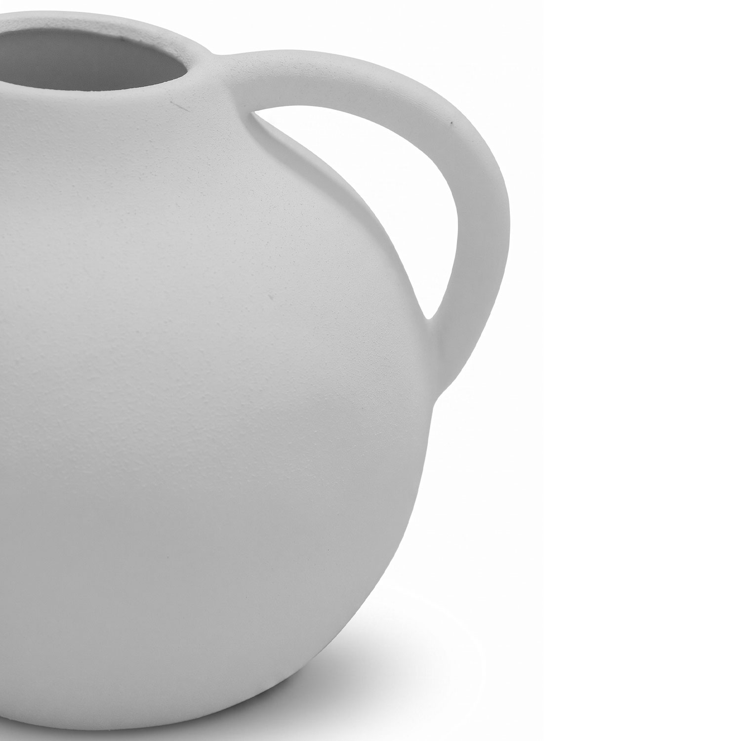 Dune Textured White Globe Terracotta Vase