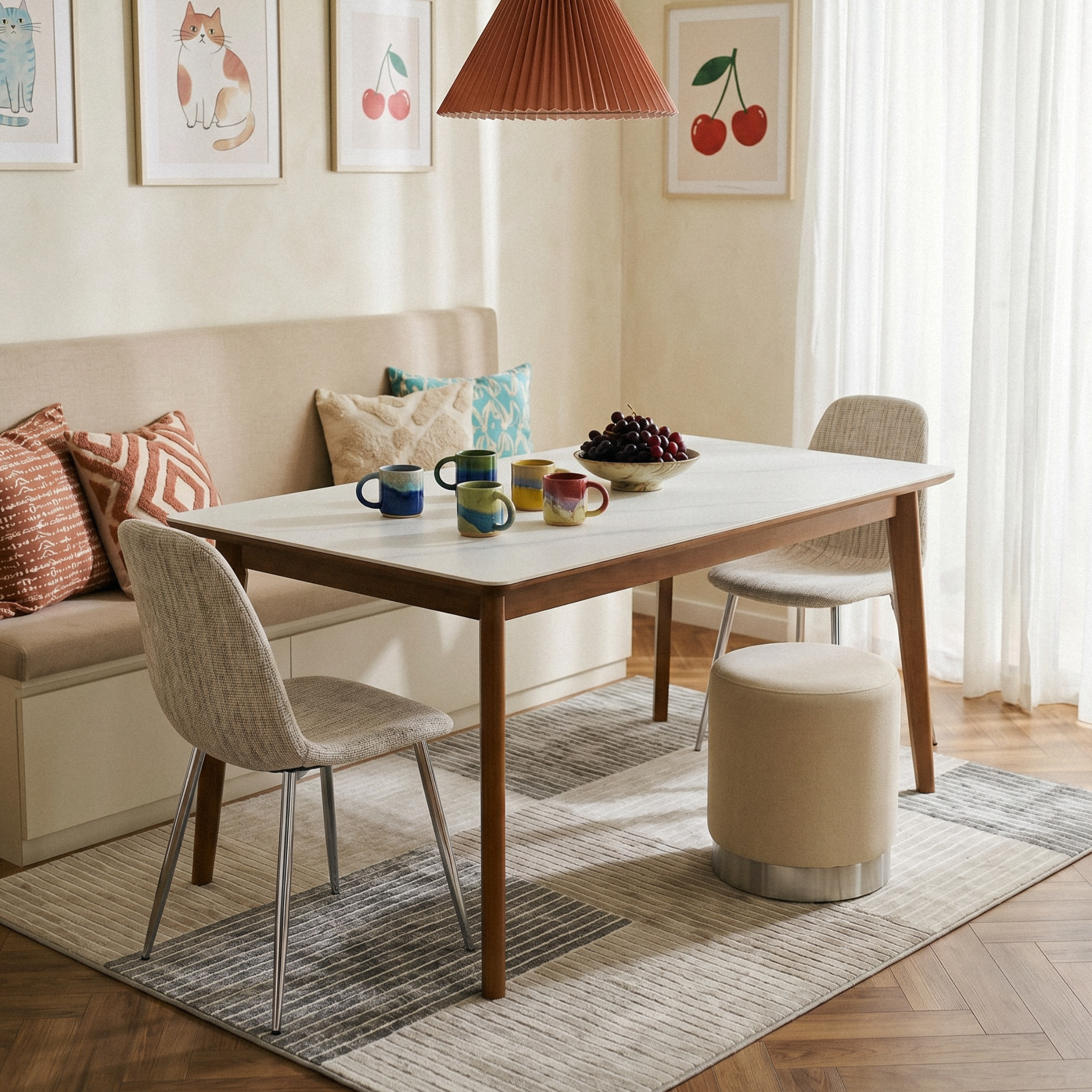 Nera Matt White Dining Table 180cm