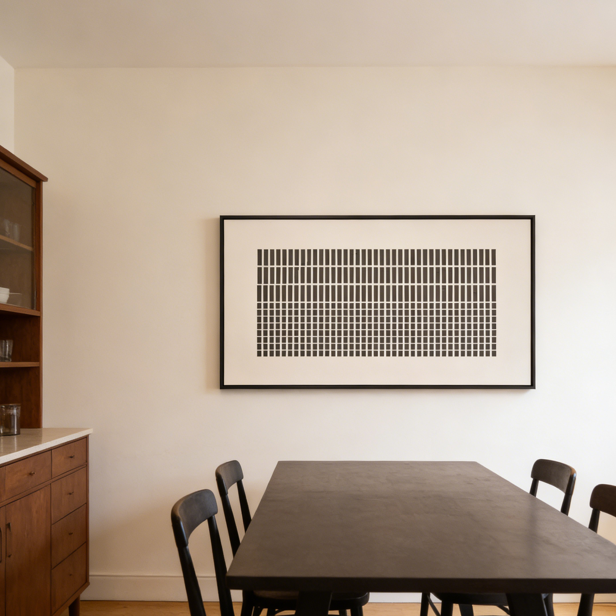 Framed Canvas 70x140cm Plaster - Grids
