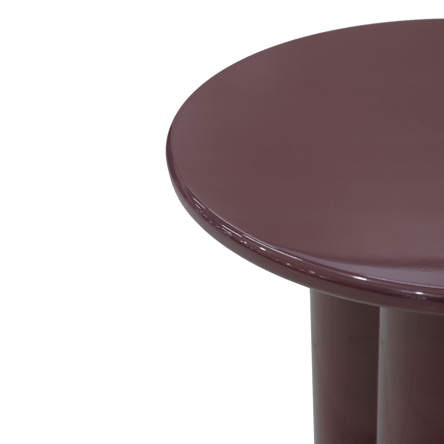Olaria Maroon Round Side Table